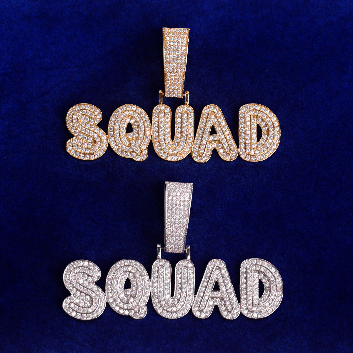Retro Squad II | Flooded Ice Graffiti Letter Hip Hop Custom Bling Chain Necklace