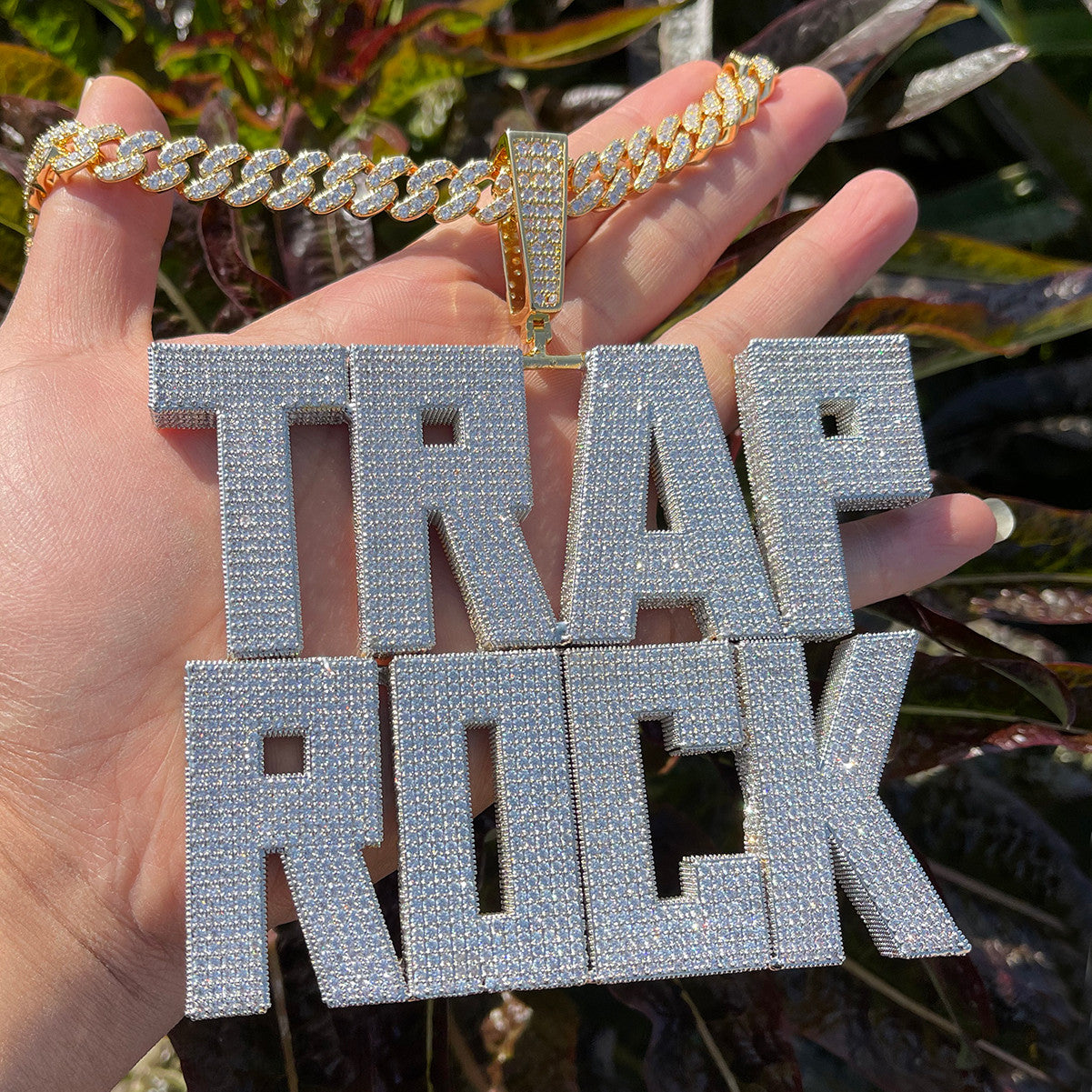 RetroCube  | Square Block 80's Retro letters Custom Name Plate Hip Hop Pendant