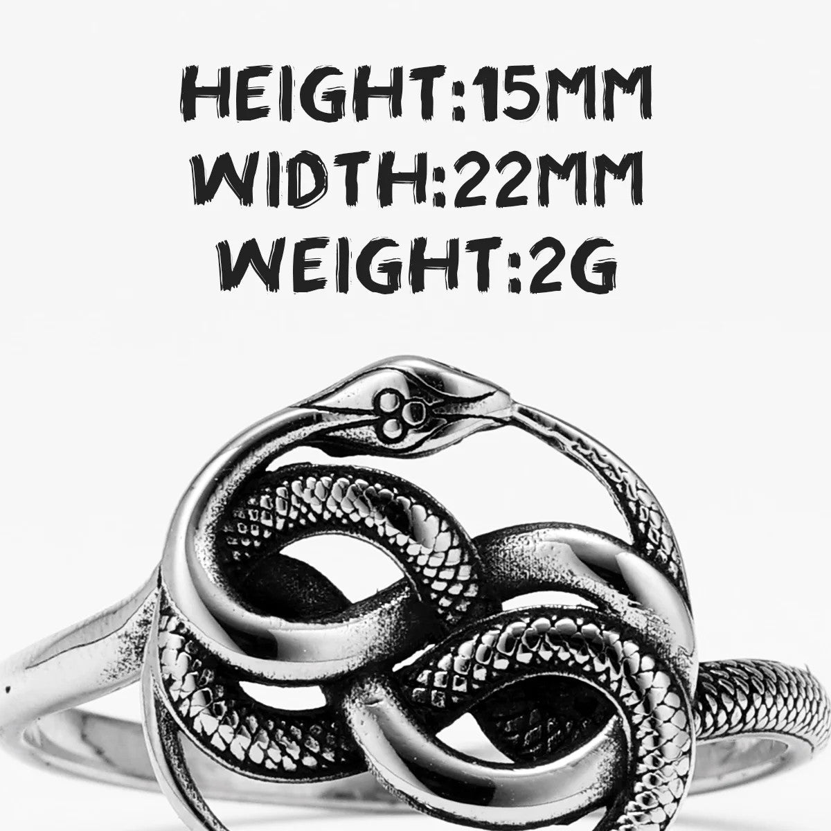 Jormungandr | 316L No Fade Stainless Steel Mythical Snake Midgard Serpent Ring