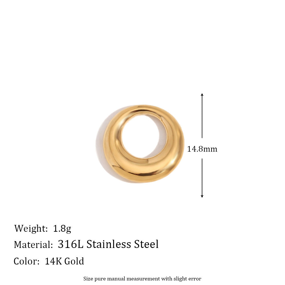 Ladies DIY 18k Gold Over No Fade Solid Stainless Steel Perforate 3D Buckle Pendants