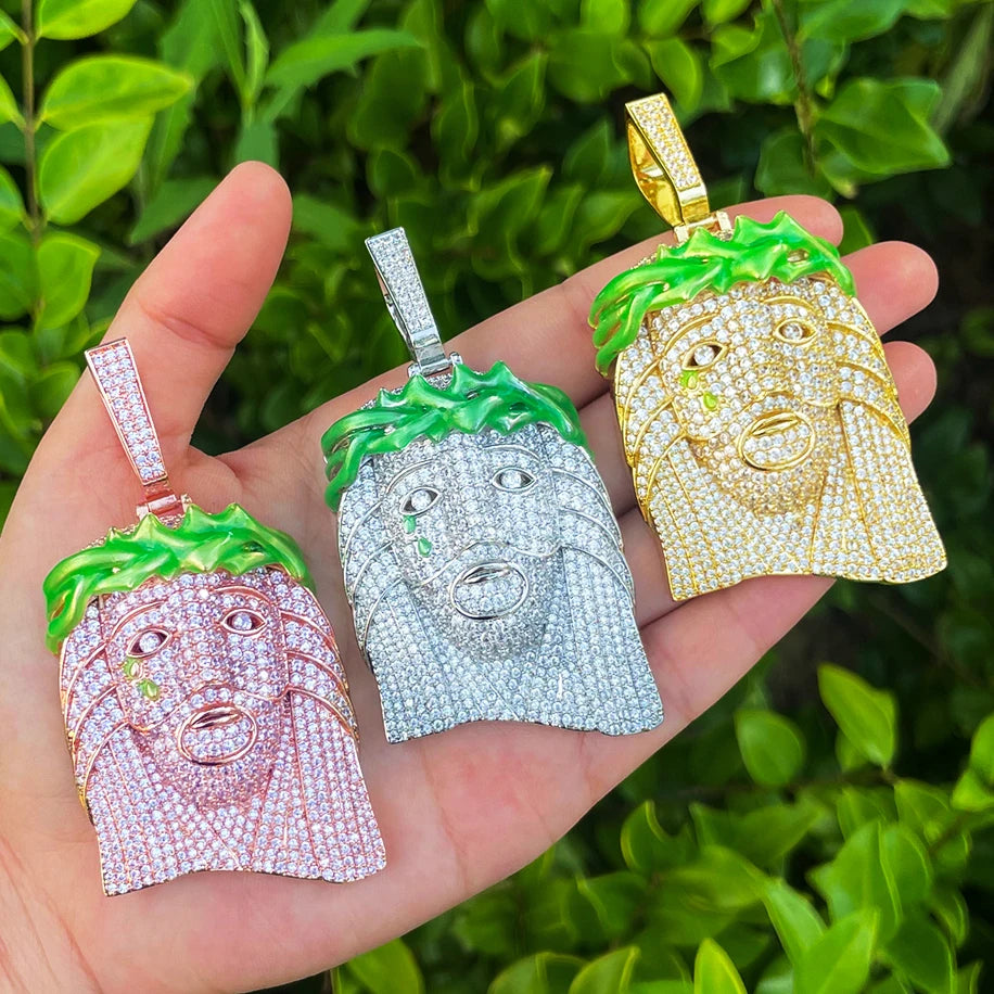 Tears Of Love | Crown Of Thorns Tears Of Love 5AA+ VVS Diamond Jesus Piece Hip Hop Pendant