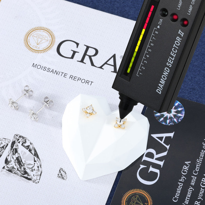 Star Shine | 925 Sterling Silver Moissanite Diamond Shinning Star 18k Gold Hip Hop Earrings