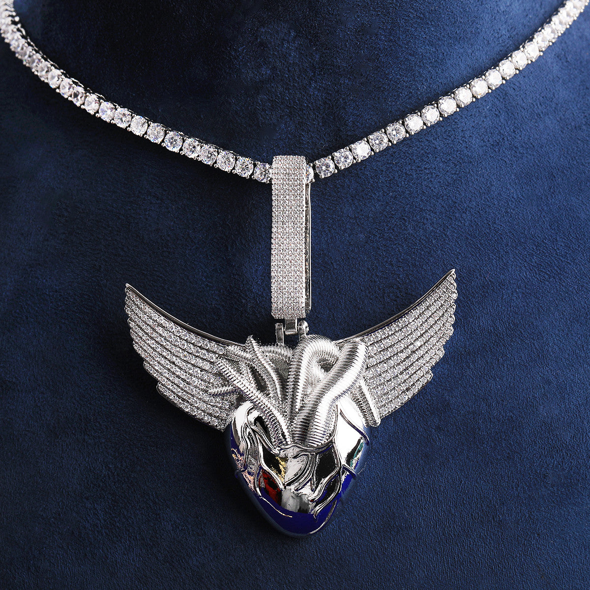 Love Again | VVS Diamond CZ Winged Heart Rose Gold Silver 24k Hip Hop Pendant