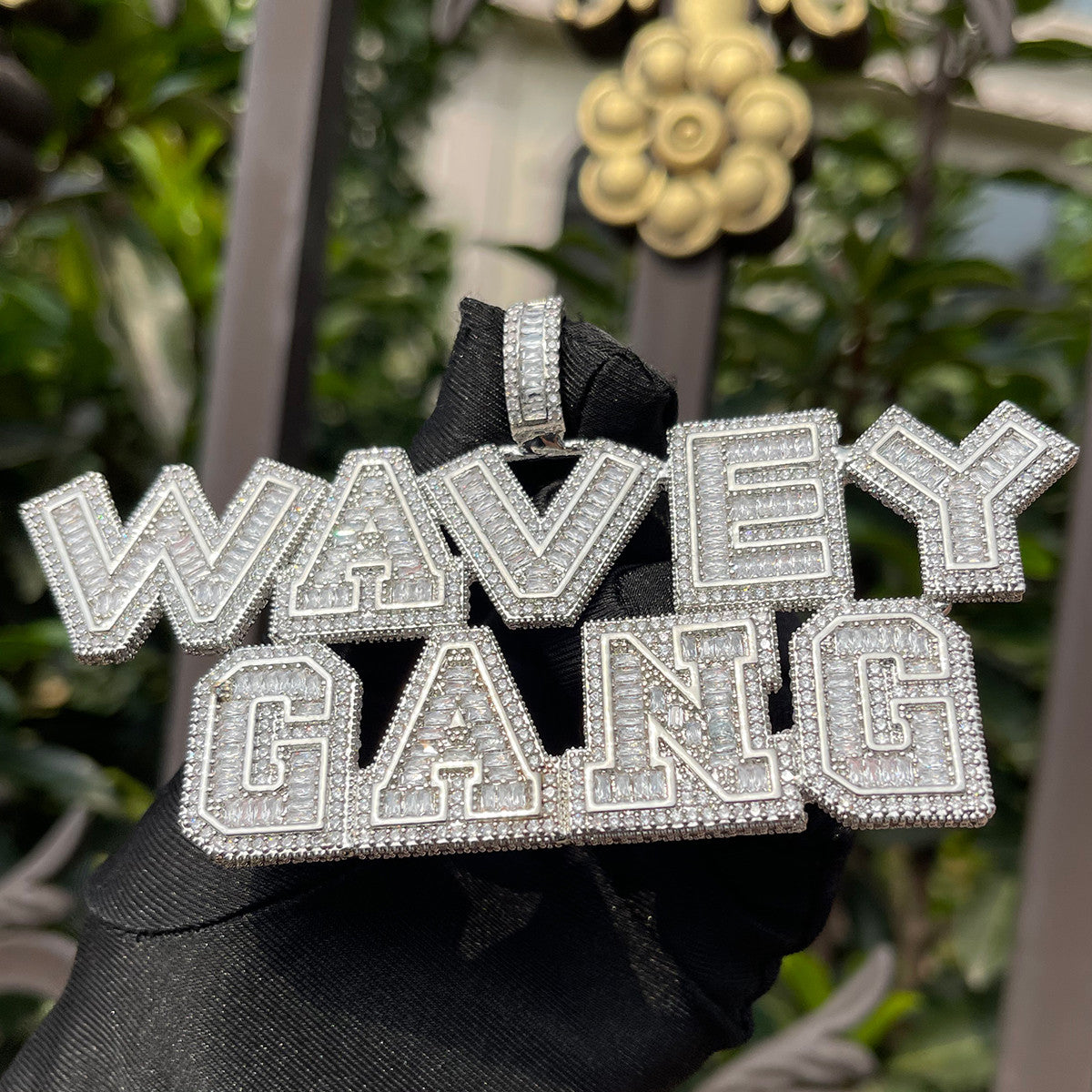 The Ice Breaker | Iced VVS Diamond CZ Baguette Blinged Out Nameplate Pendant