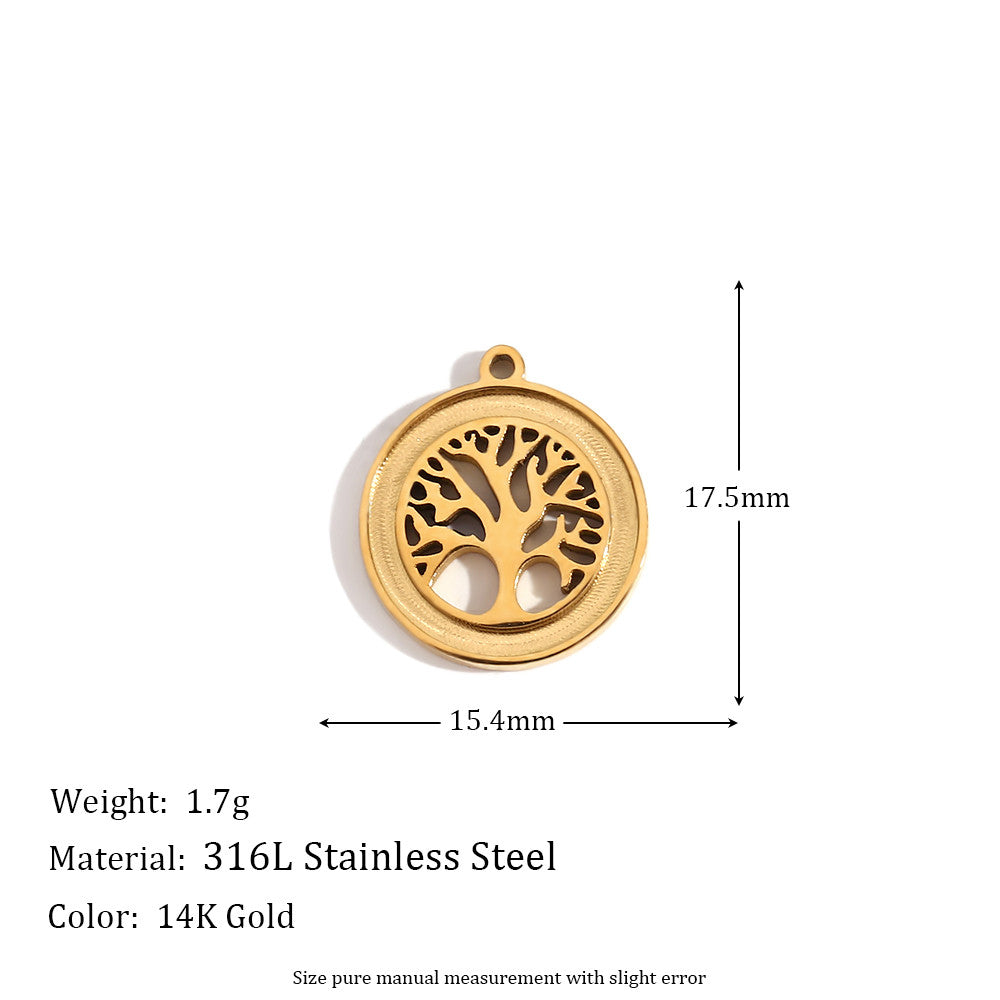 Ladies DIY 18k Gold Over No Fade Solid Stainless Steel Perforate 3D Buckle Pendants