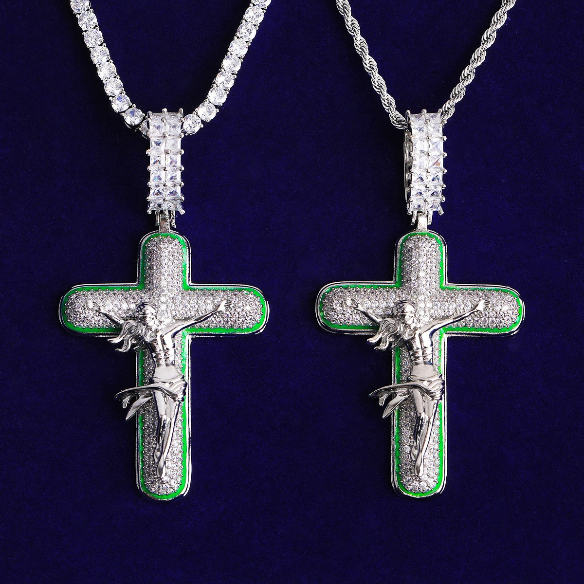 The Messiah | VVS Diamond CZ Jesus Piece Iced Blinged Out Cross Pendant