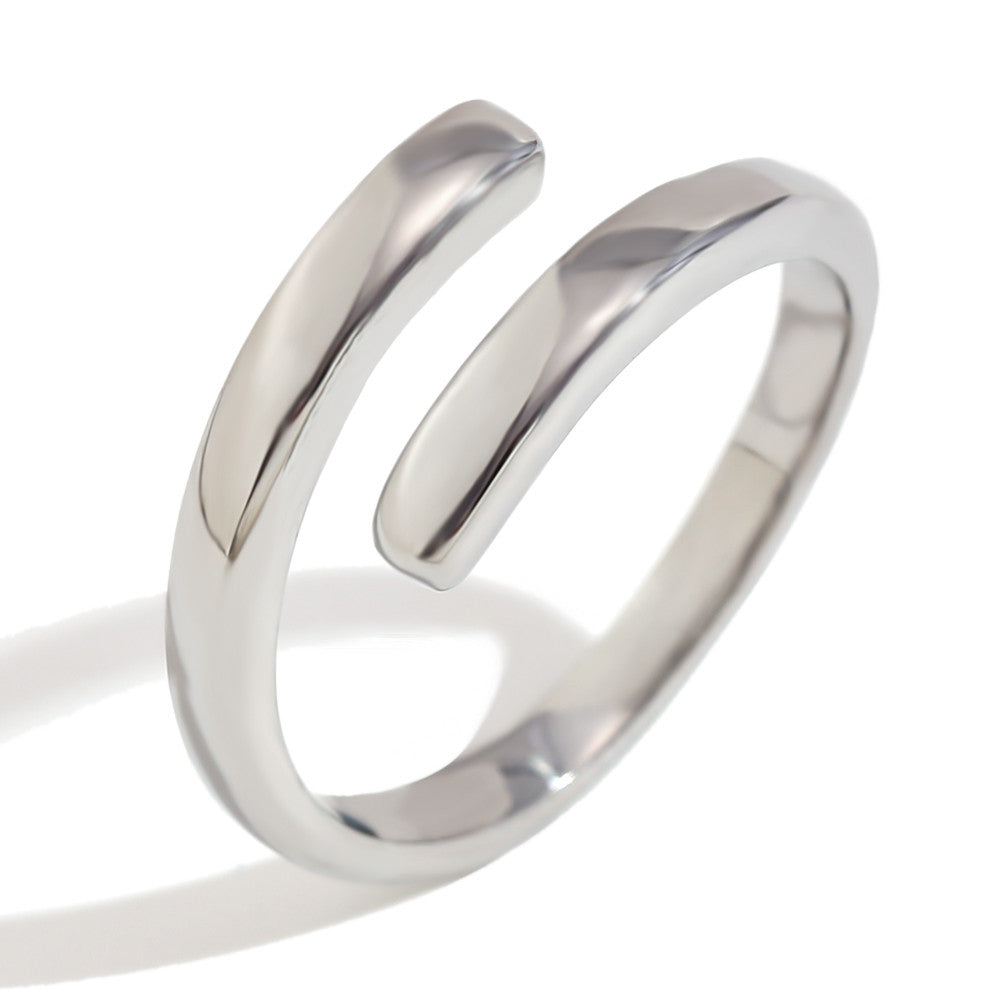 Women's 18k Gold Waterproof Stainless Steel Opening Cocktail Ring