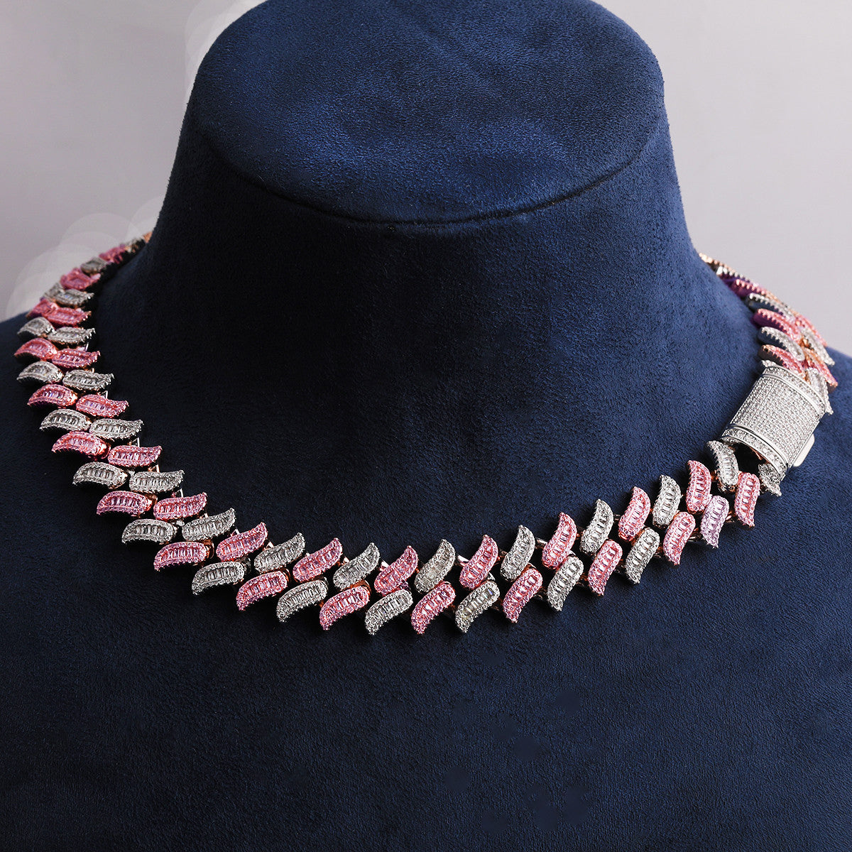 Stash House | Two Tone Baguette 925 Silver Rose Gold Iced Blinged Out Hot Boy Chain