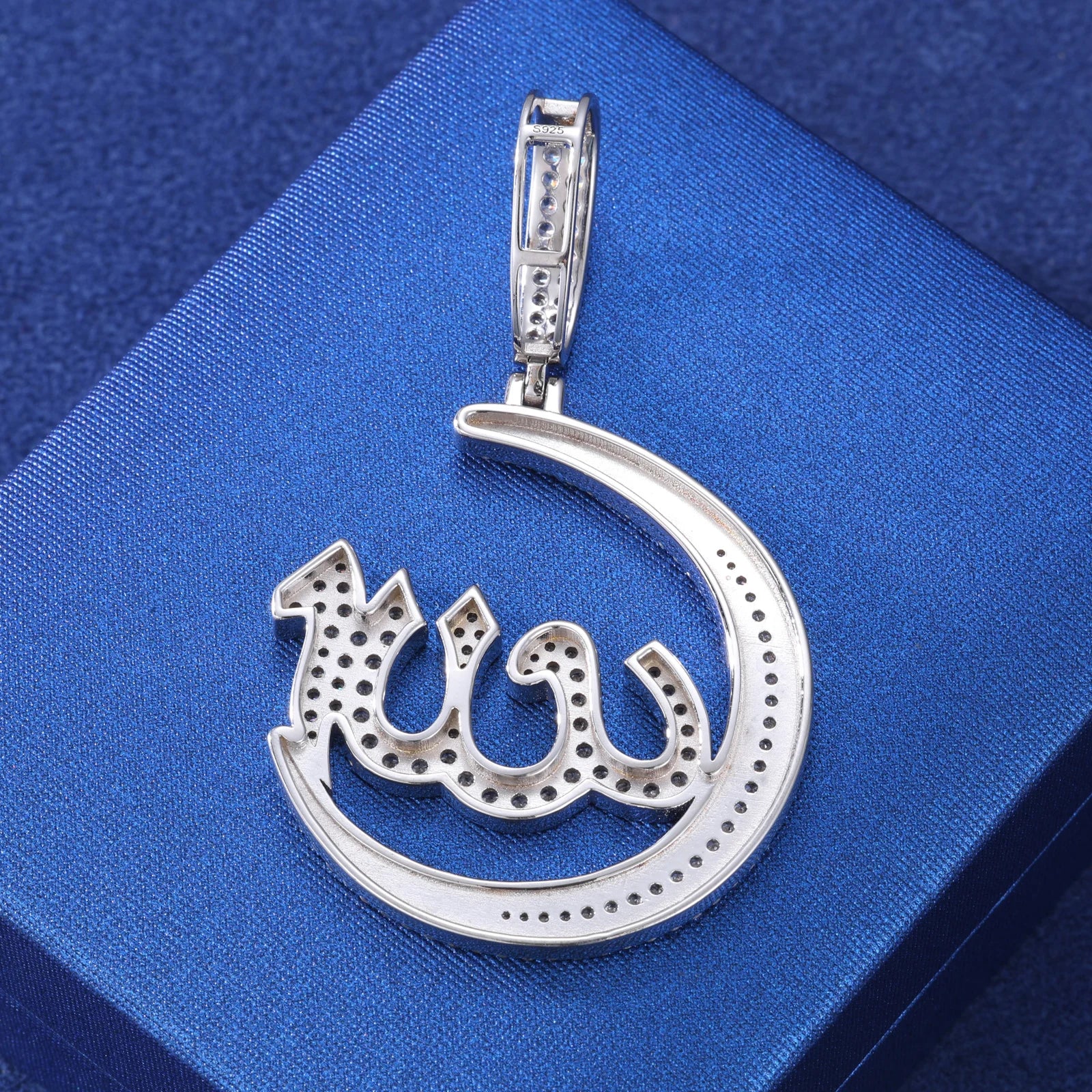 The Moon God | Moissanite Diamond 925 Sterling Silver Allah Hip Hop Pendant