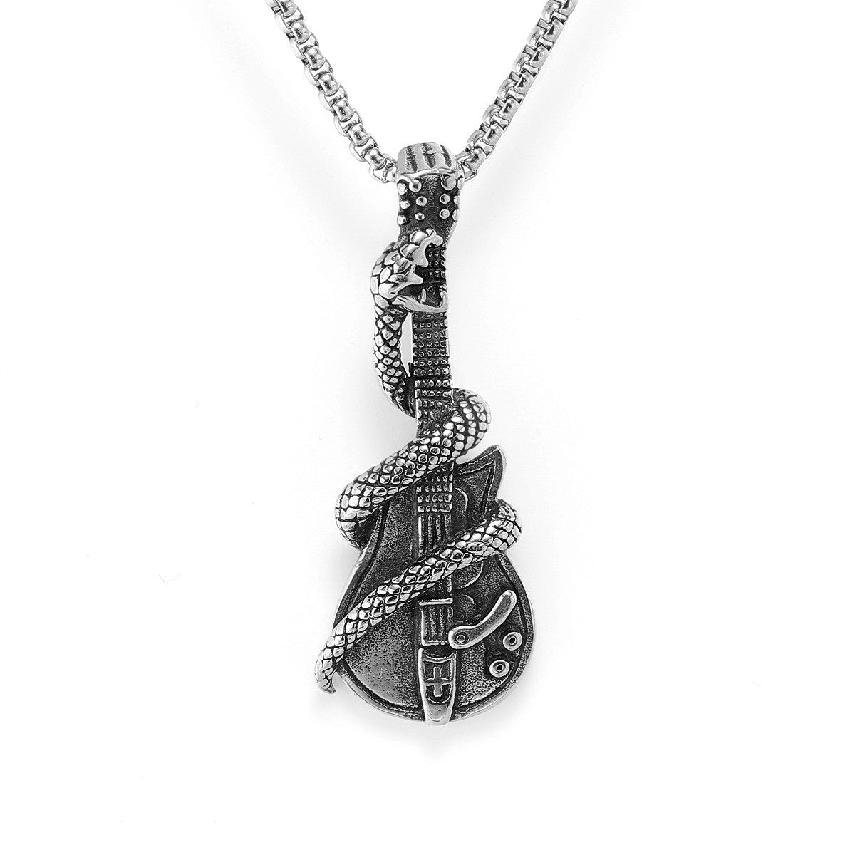 Heavy Metal | Solid No Fade Stainless Steel Snake Guitar Rock Legend Pendant