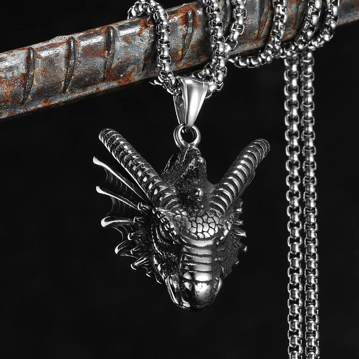 Heat Wave | Solid No Fade Stainless Steel Dragon Head Street Style Pendant