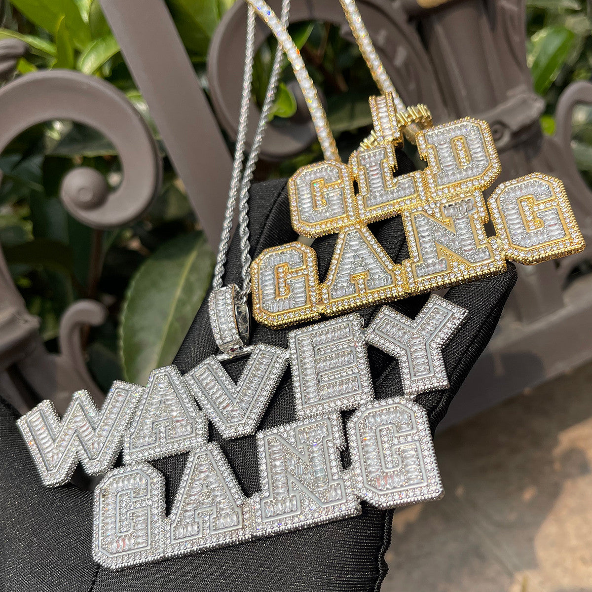 The Ice Breaker | Iced VVS Diamond CZ Baguette Blinged Out Nameplate Pendant