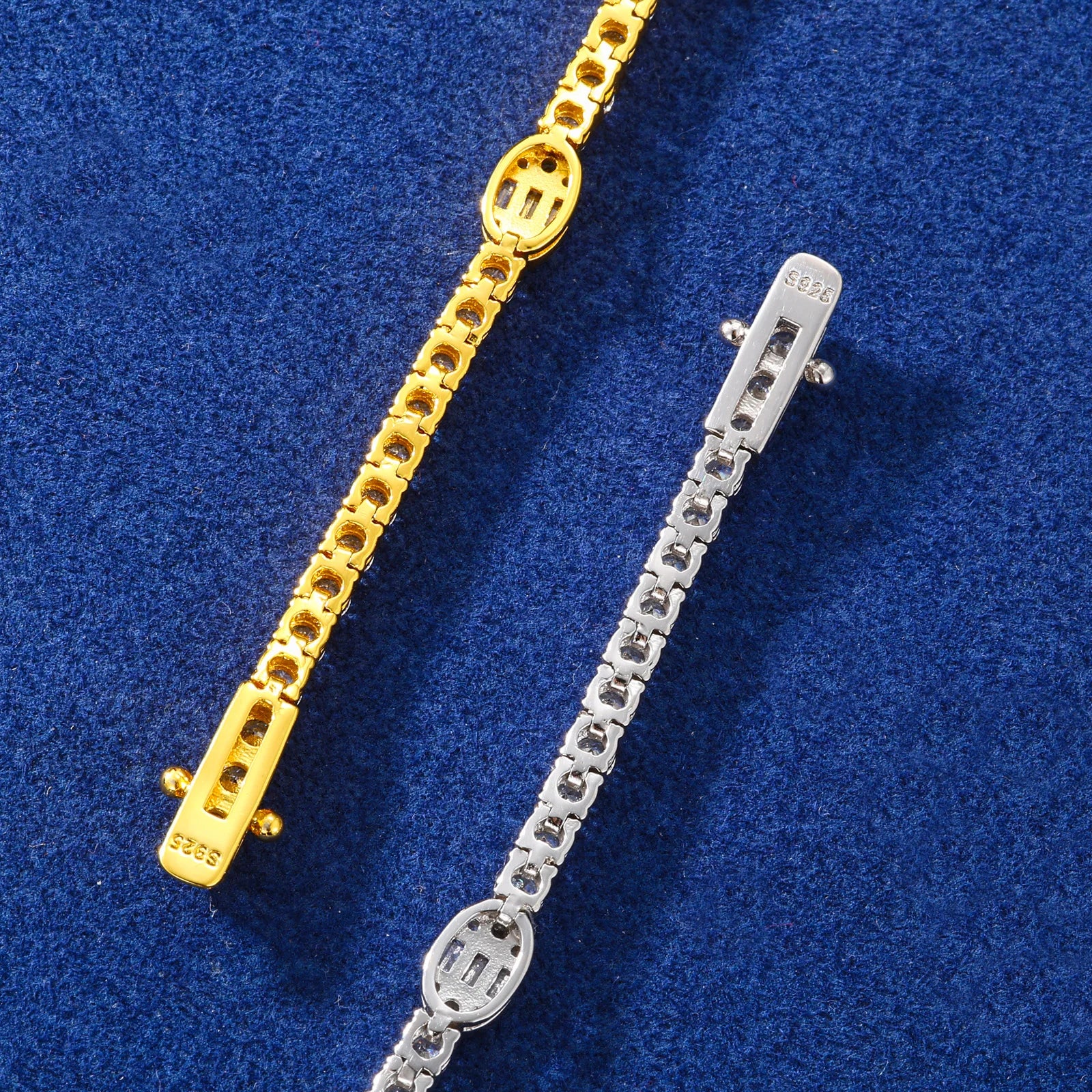 3MM Moissanite Diamond Luxury Iced Blinged Out 925 Sterling Silver Tennis Bracelet