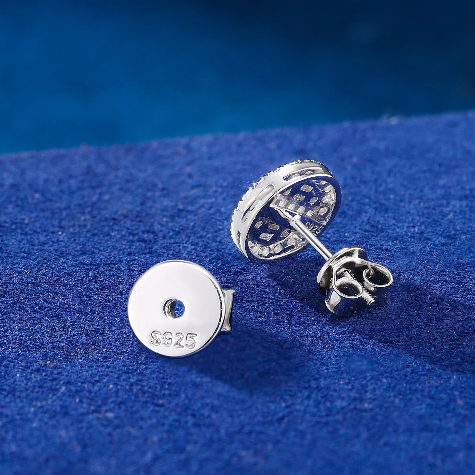 Dripped Baguette | VVS1 Moissanite Diamond Cross Stud 925 Silver Earrings