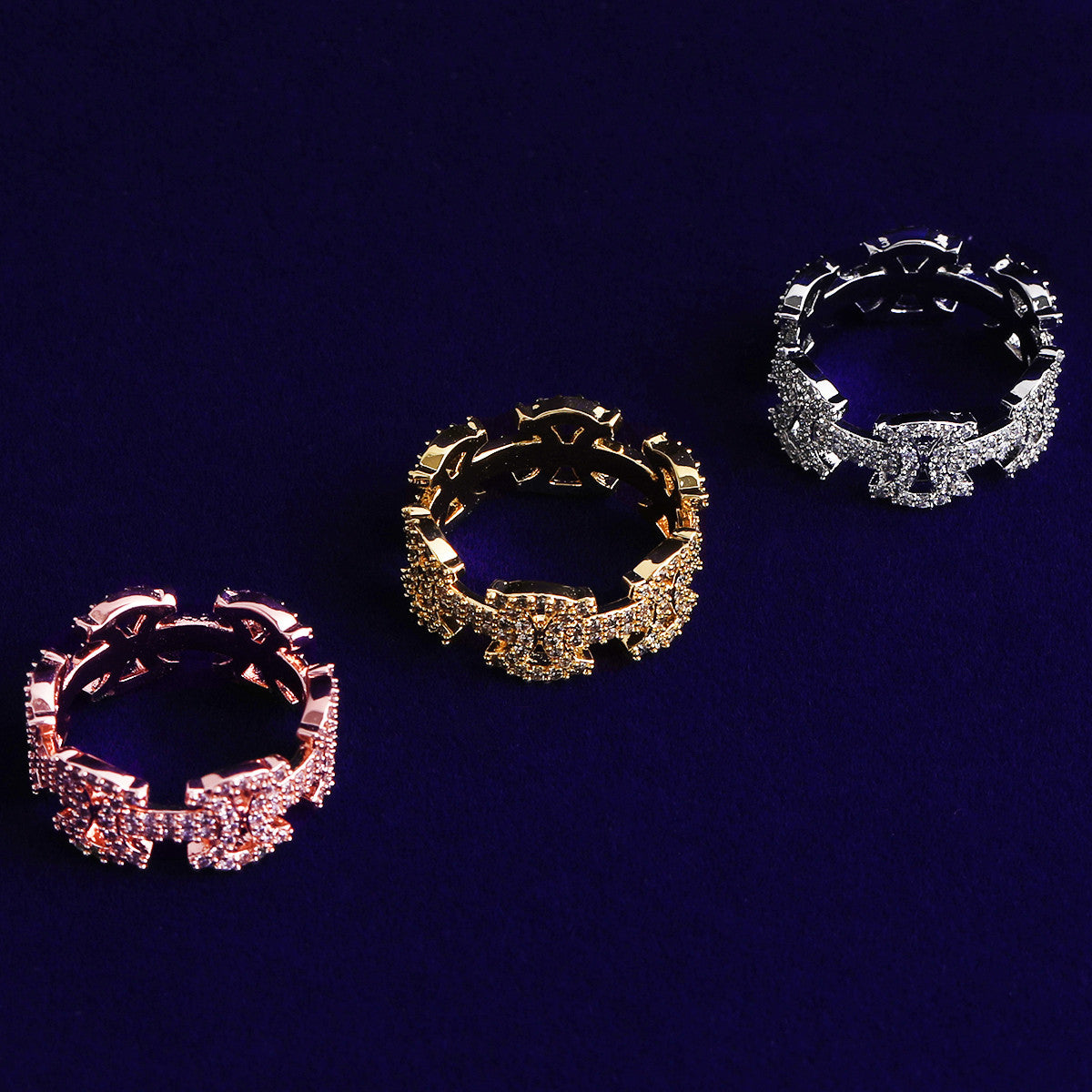 Iron Sharpens Iron | Double Axe Head VVS Diamond CZ Iced Blinged Out Rings