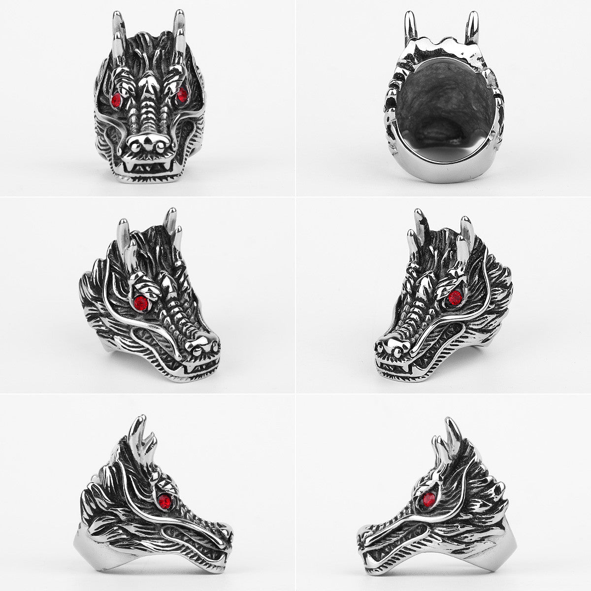 Chinese Dragon | 316L No Fade Stainless Steel Symbolic Cultural Men Rings
