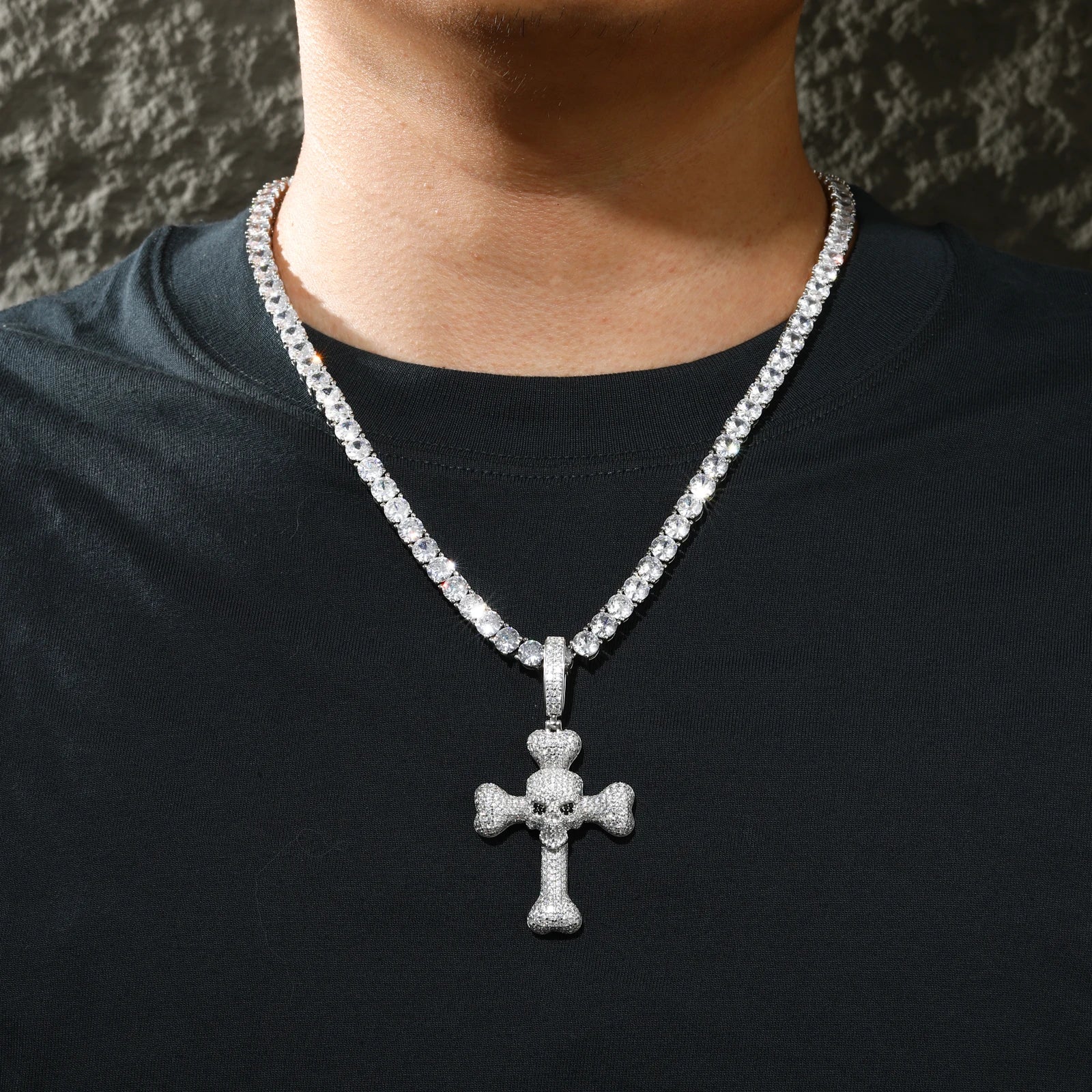 All Seeing Cross | 925 Sterling Silver D VVS1 Moissanite All Seeing Eye Hip Hop Cross Pendant