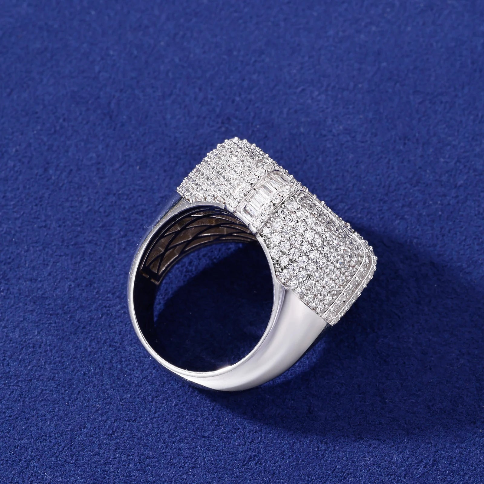 Boss Statement | Luxury Iced Blinged Out Moissanite Diamond Round Cluster Stone Ring