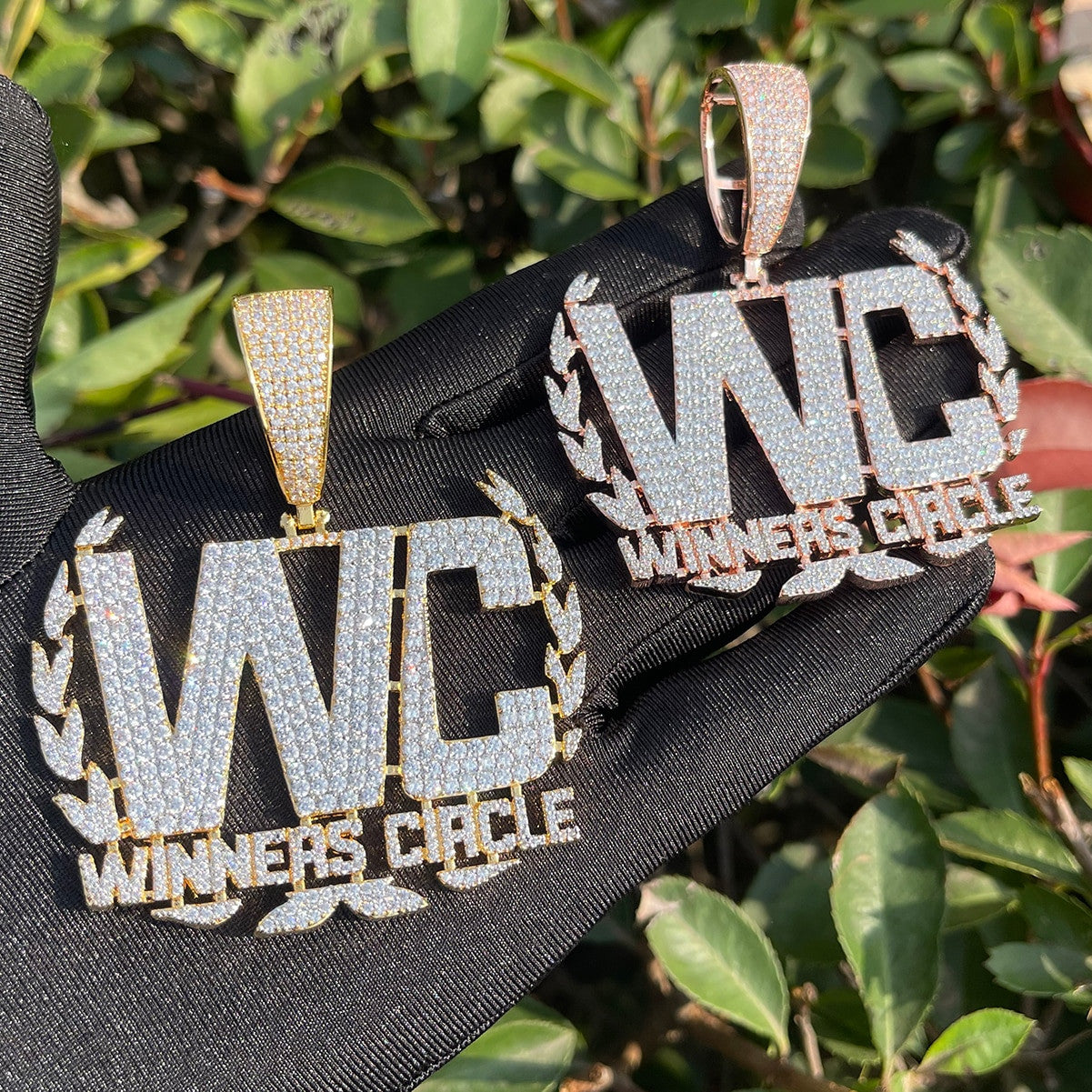 Mens Iced Blinged Out WC Winners Circle Hip Hop Pendant Chain Necklace