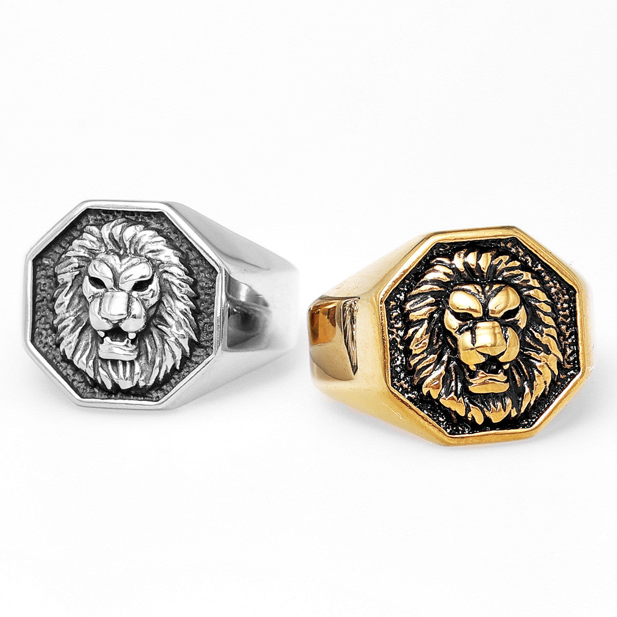 Lion King | 14k Gold Over No Fade Stainless Steel Alpha Lion Hip Hop Ring