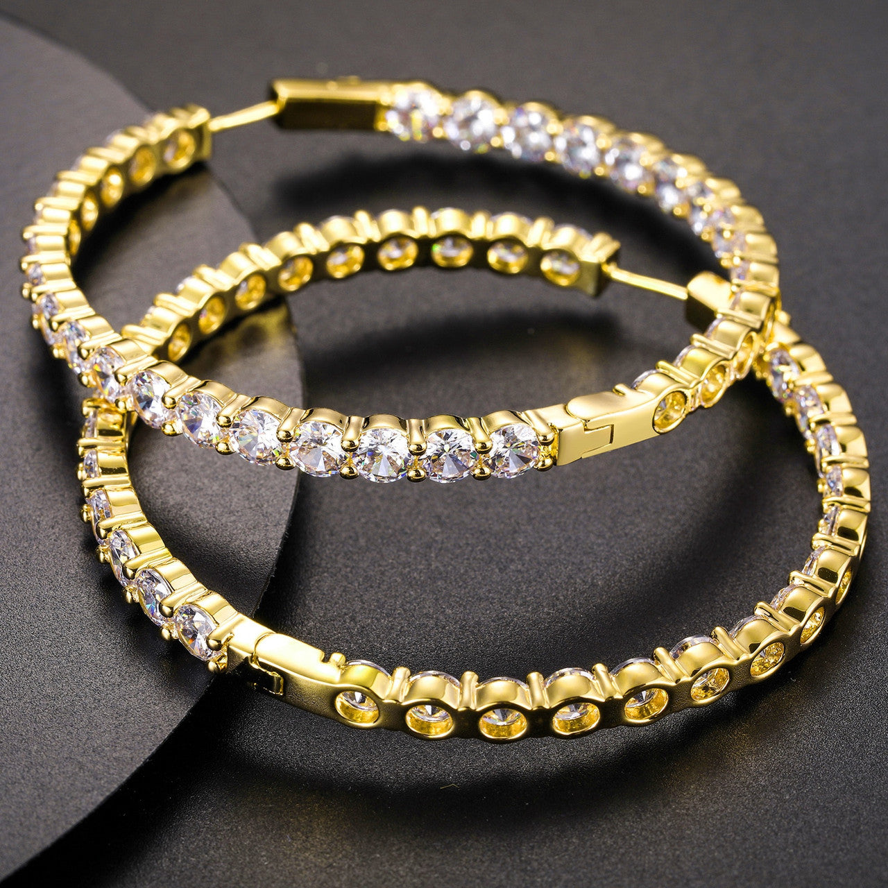 Boss Chick Queen 15.5ctw Genuine Lab Diamond 925 Silver Big Hoop Bling Earrings