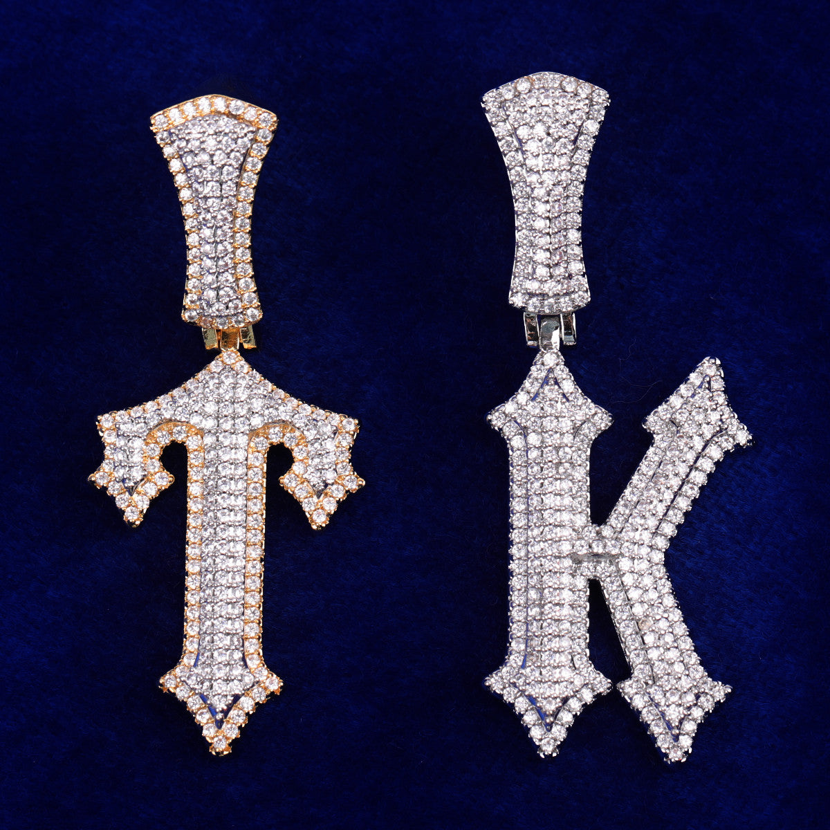 Trapped Out | Iced Blinged Out Initial Letter 4 Prong Set Pendants