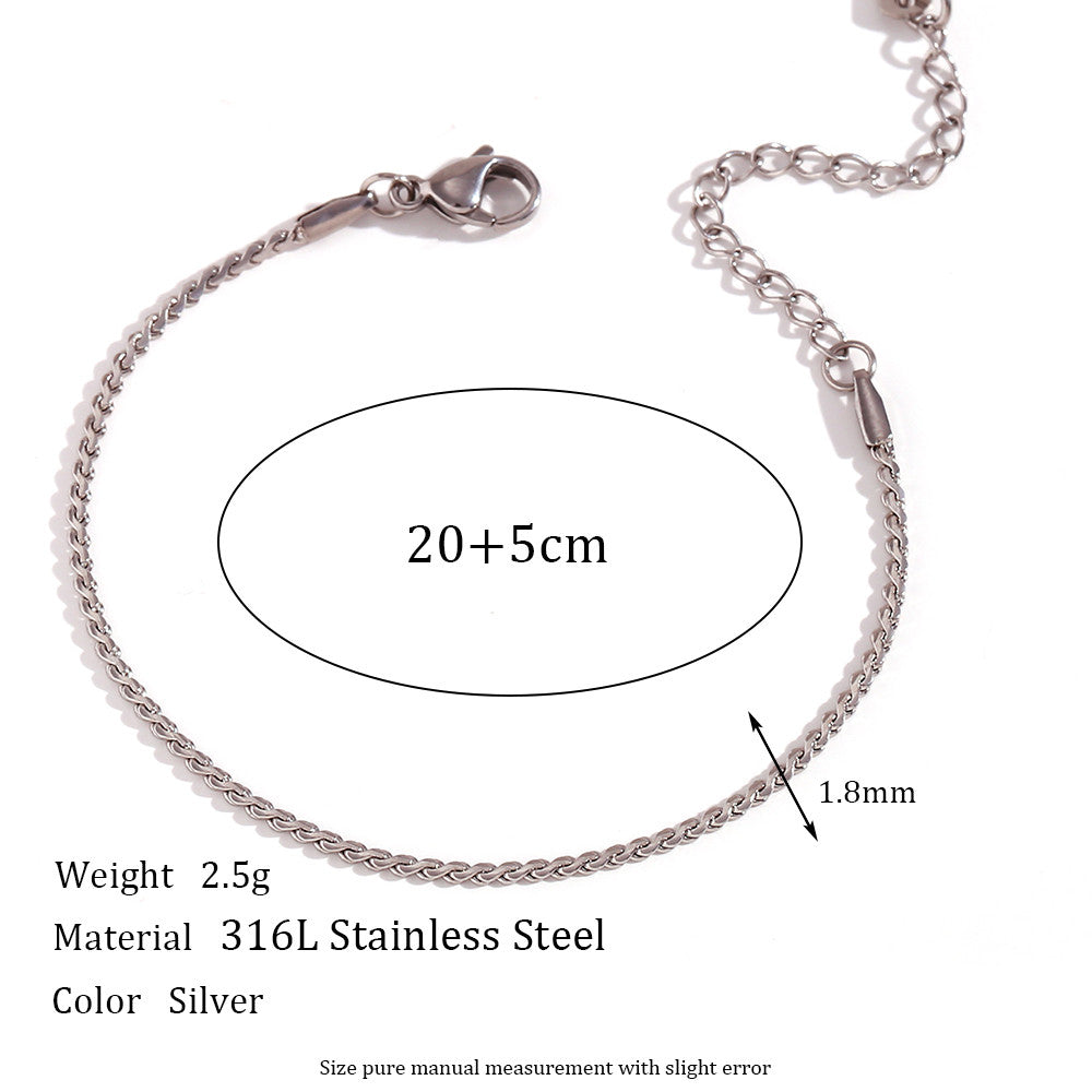 Ladies 18k Gold Silver Color Stainless Steel 1.8MM Snake Chain Necklace Waterproof