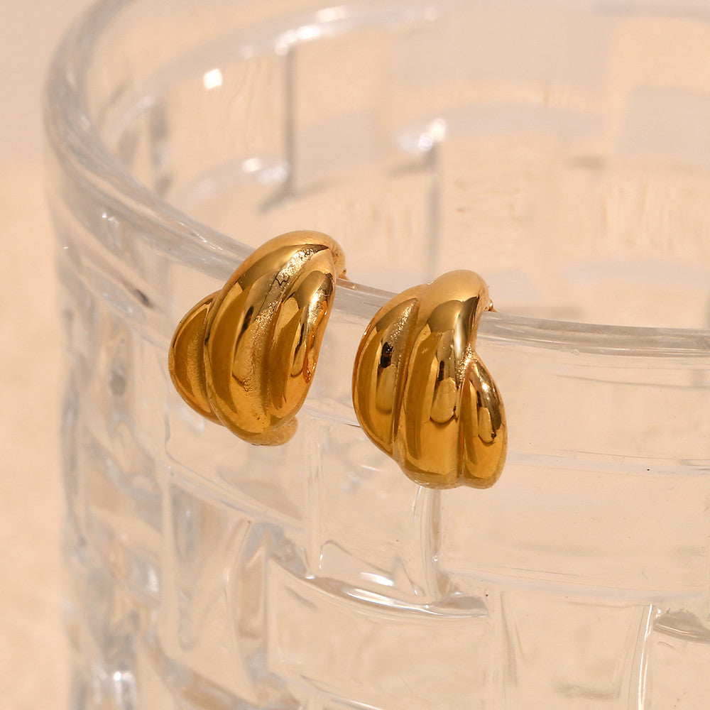 Women's Sea Shall Shaped 18k Gold Stainless Steel Waterproof Tarnish Free Earrings