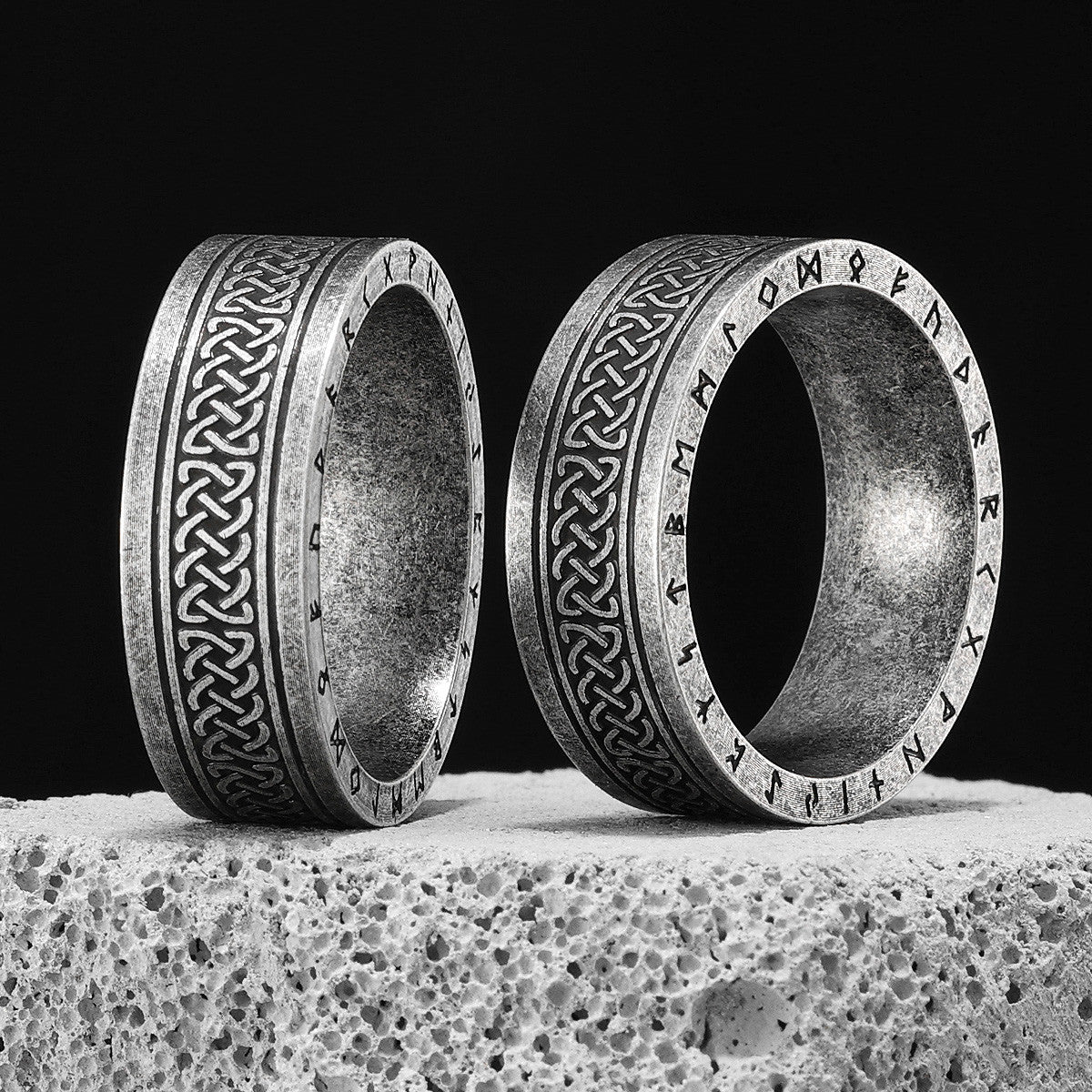 Celtic Knot | Solid Stainless Steel Viking Runes Unique Designer Men's Rings