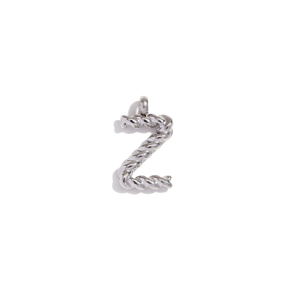 18k Gold Silver Tarnish Free Stainless Steel Mini Twisted Letter Pendant Necklaces
