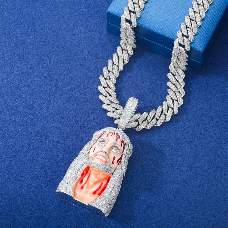 The Redeemer | Lifelike Moissanite Diamond Jesus Piece 925 Sterling Silver Iced Pendant