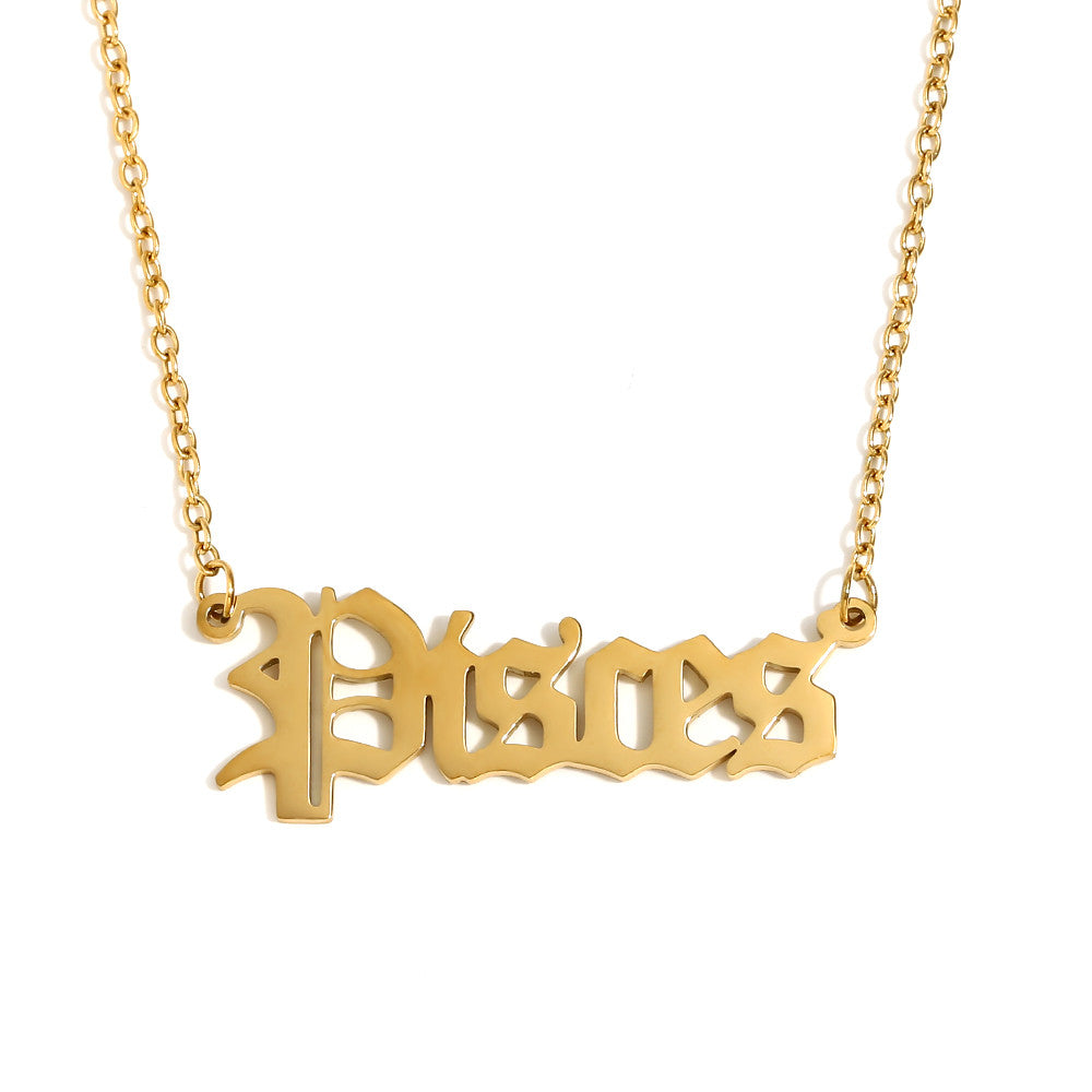 Silver 18k Gold Waterproof Tarnish Free 12 Star Zodiac Sign Pendant Necklaces