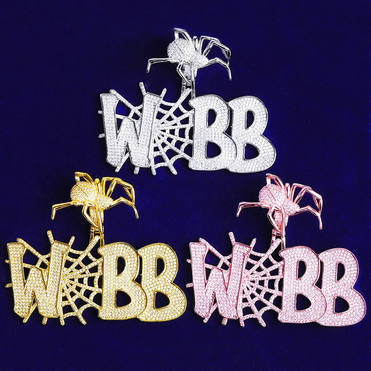 Spider Web | 5AA+ VVS Diamond CZ Iced Blinged Out Spider Bail Hip Hop Pendant