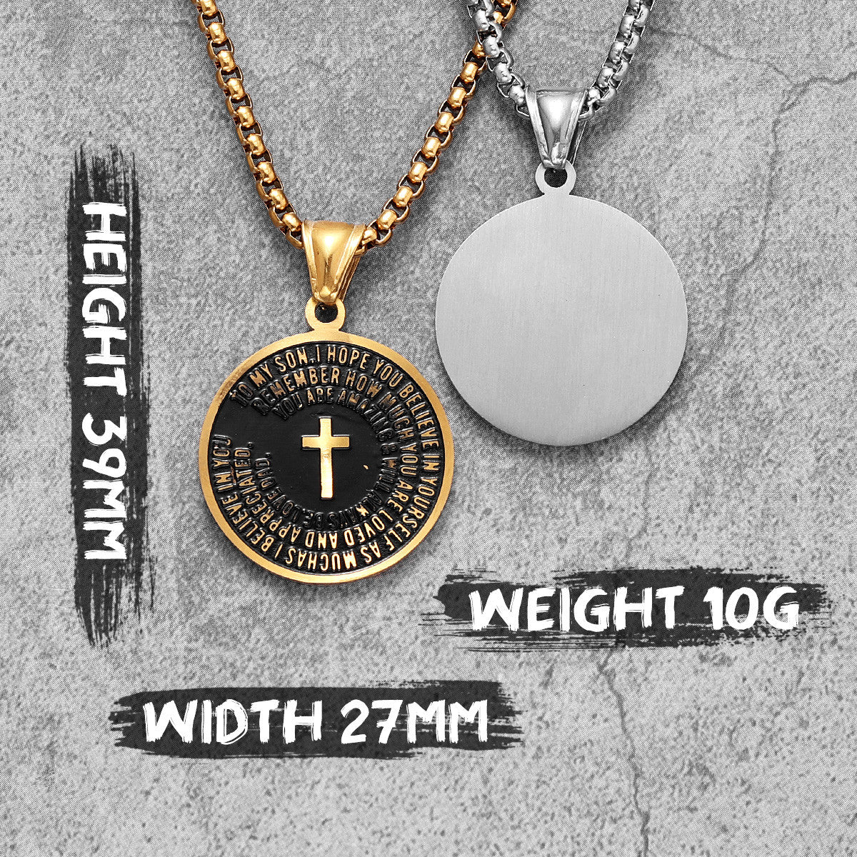 To My Son | Christian Cross Prayer Of Love and Remembrance Cross Pendants