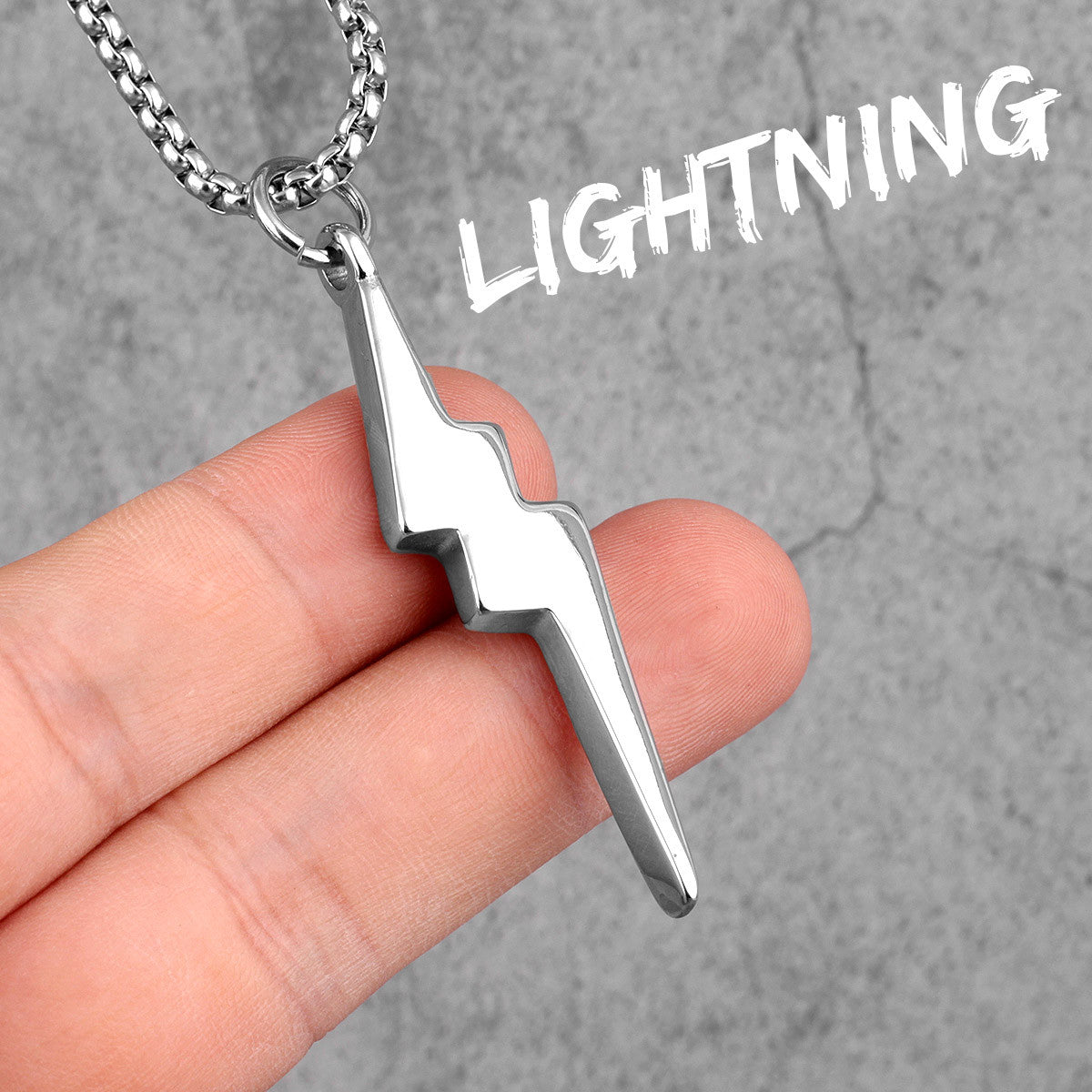 Lightning | 316L No Fade Stainless Steel Thunder Bolt Streetwear Hip Hop Pendant Chain