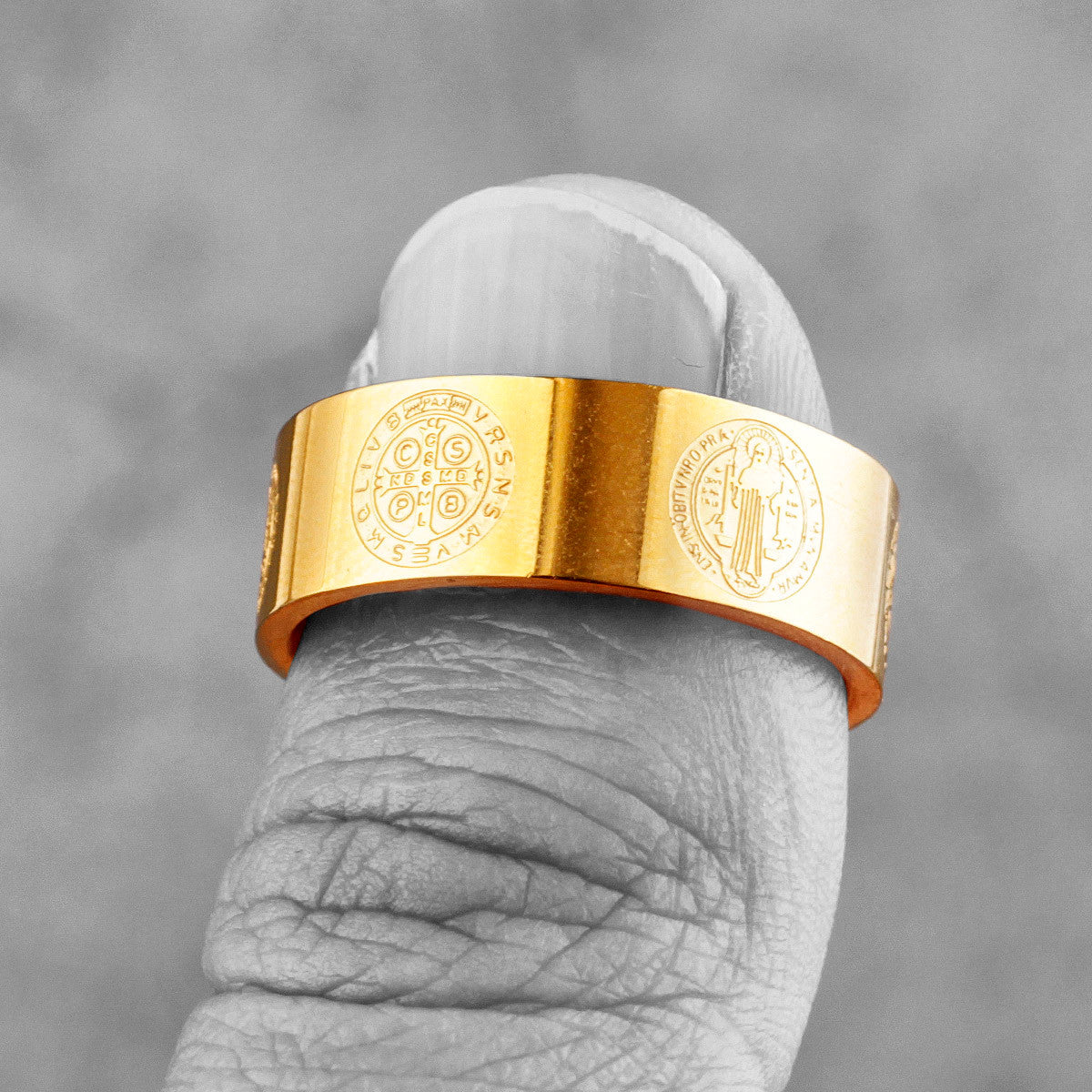 Devils Come Out | 316L No Fade Stainless Steel Saint Benedict Exorcism Cross Ring