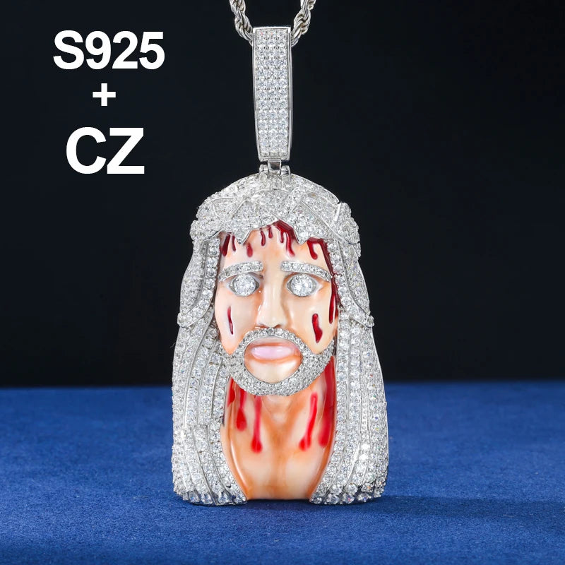 The Redeemer | Lifelike Moissanite Diamond Jesus Piece 925 Sterling Silver Iced Pendant