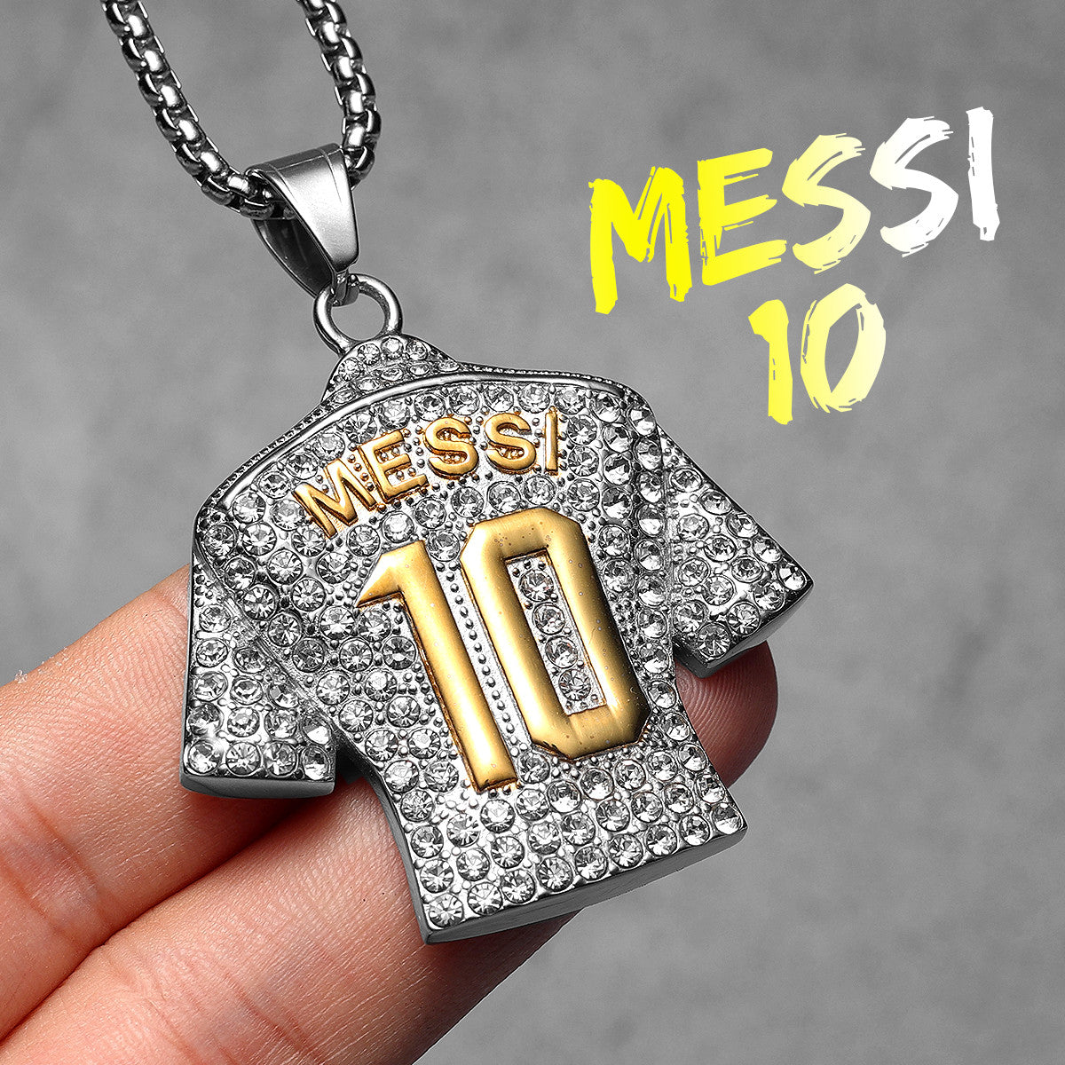 The Greats | Stainless Steel Football Jersey Messi Cristiano Ronaldo Neymar Mbappé Harland Pendants