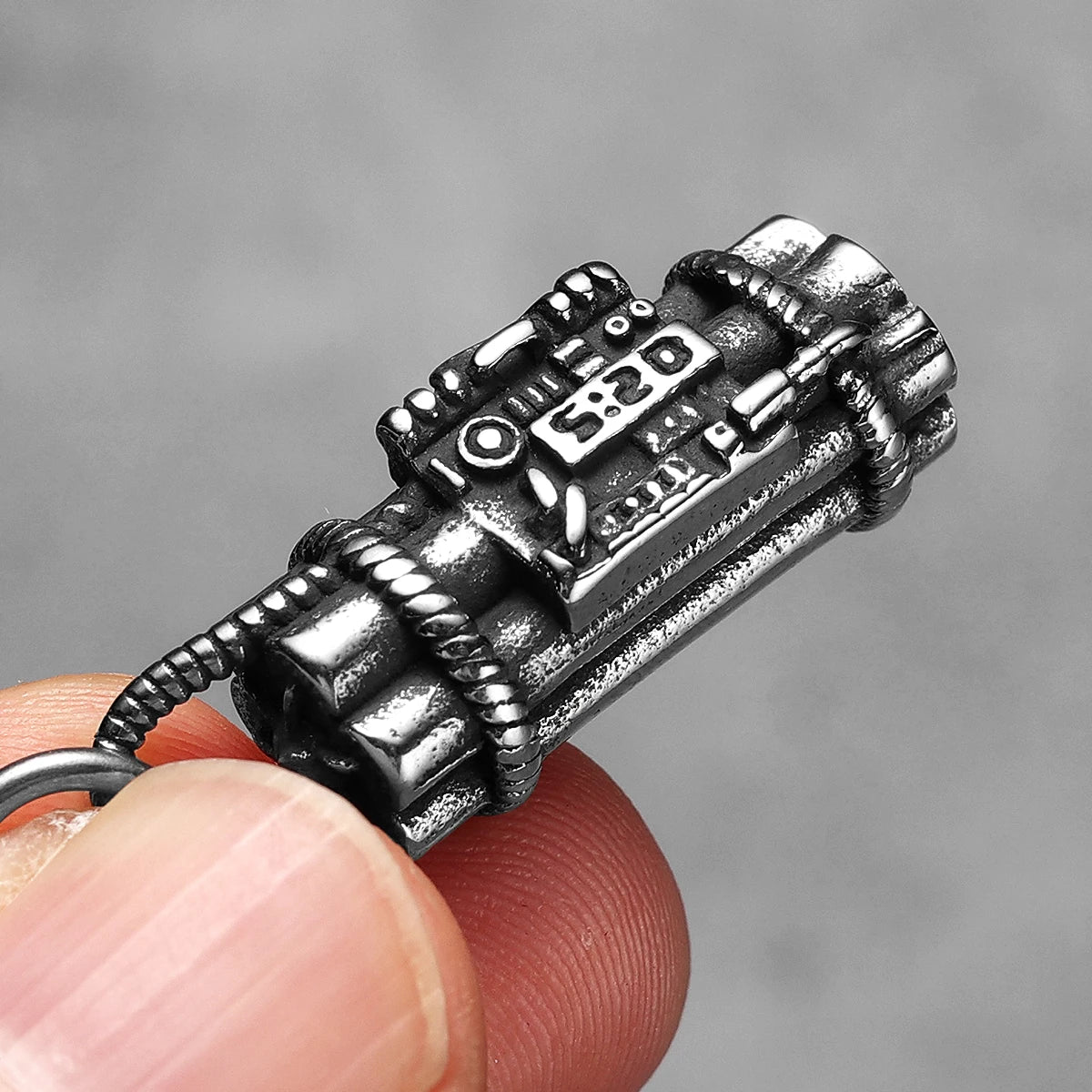 No Tick Tock | Just Bombs Solid Stainless Steel No Fade Silver Time Bomb Pendant