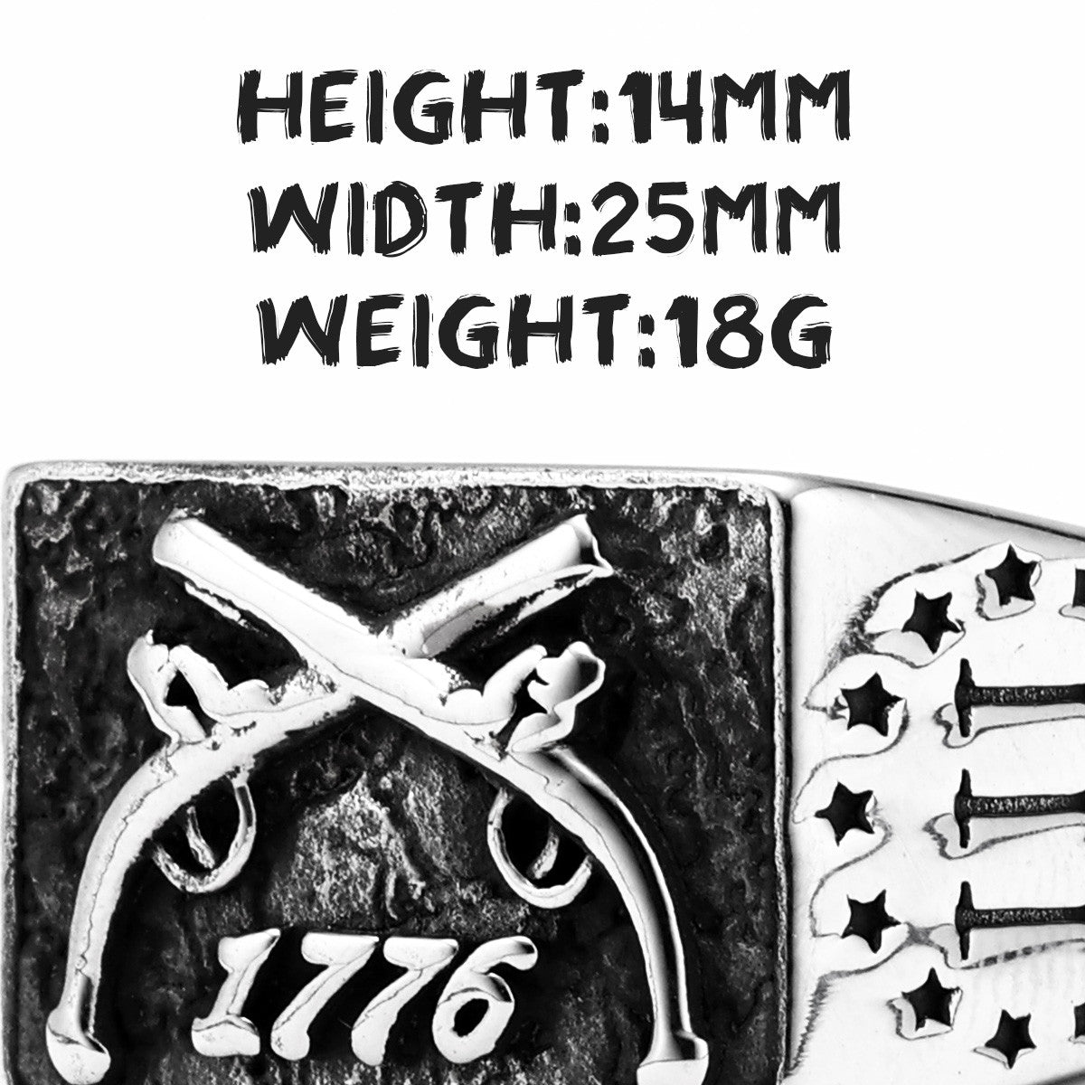 1776 | 316L No Fade Stainless Steel American Independence Vintage Rings
