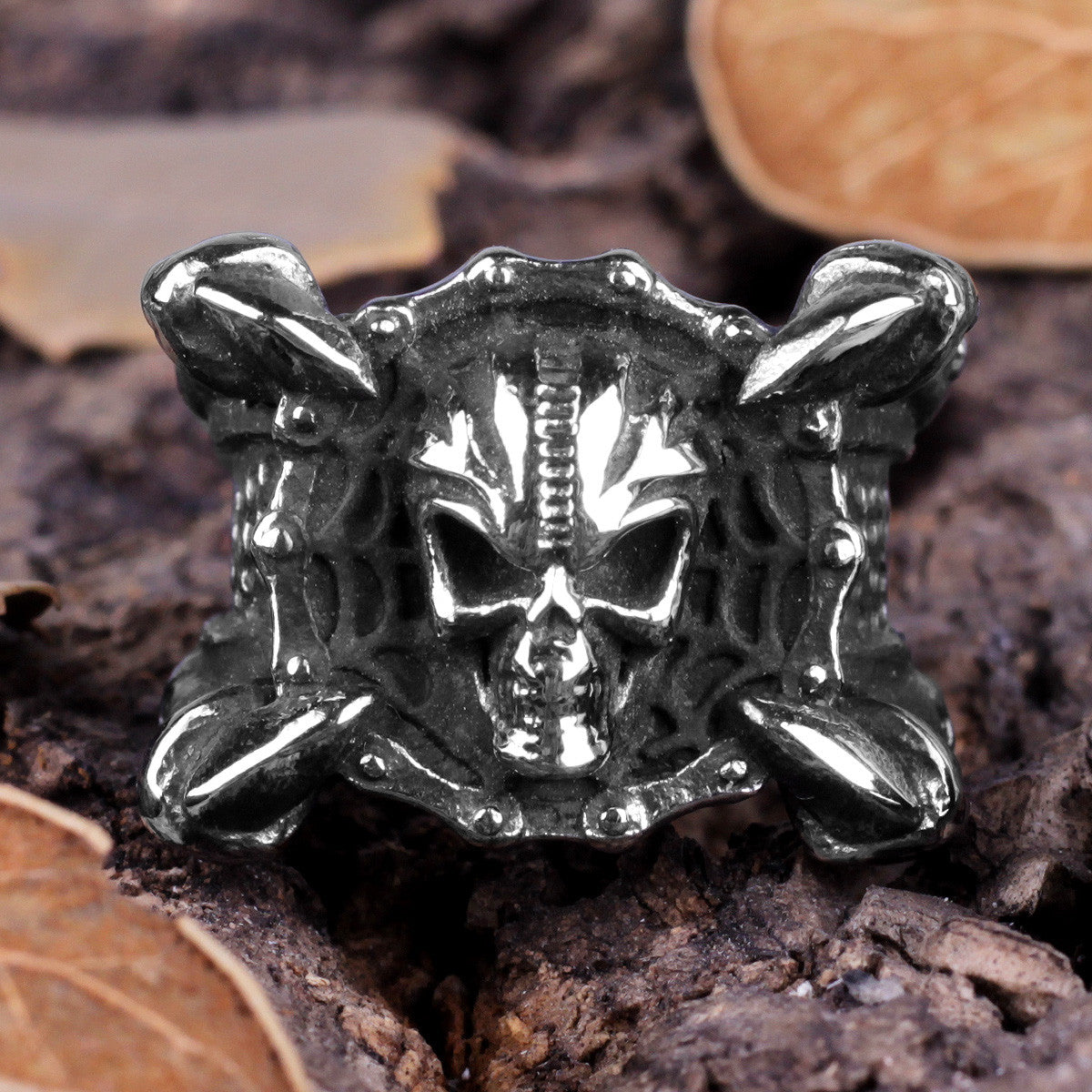 Hell's Engine | No Fade Stainless Steel Skull Dragon Claw Street Style Men's Rings