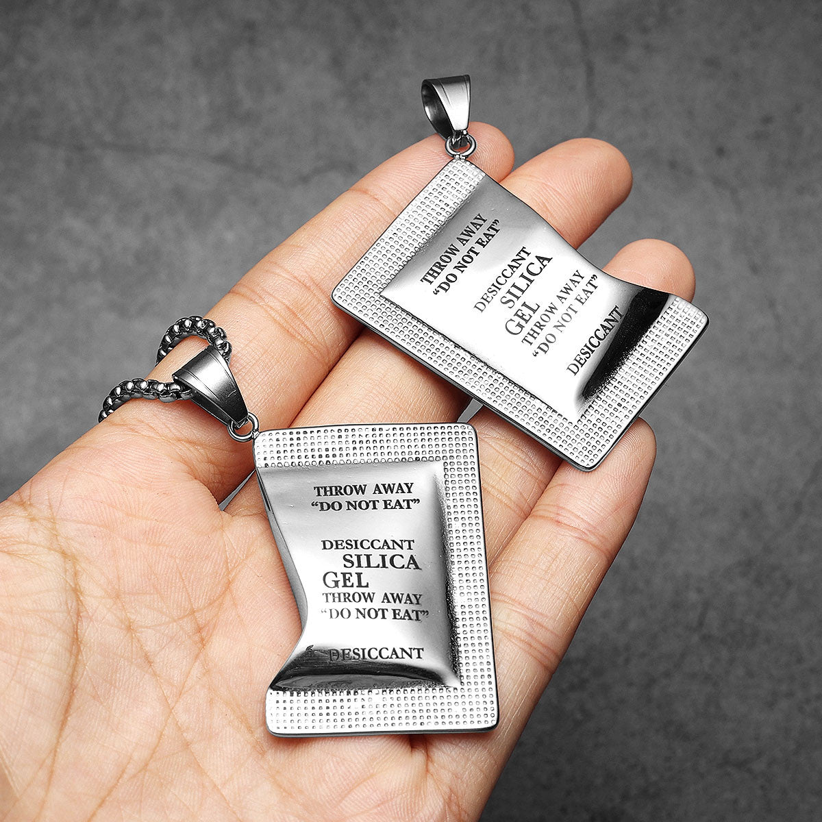 Desiccant | 316L No Fade Stainless Steel Unique Personality Street Wear Pendant