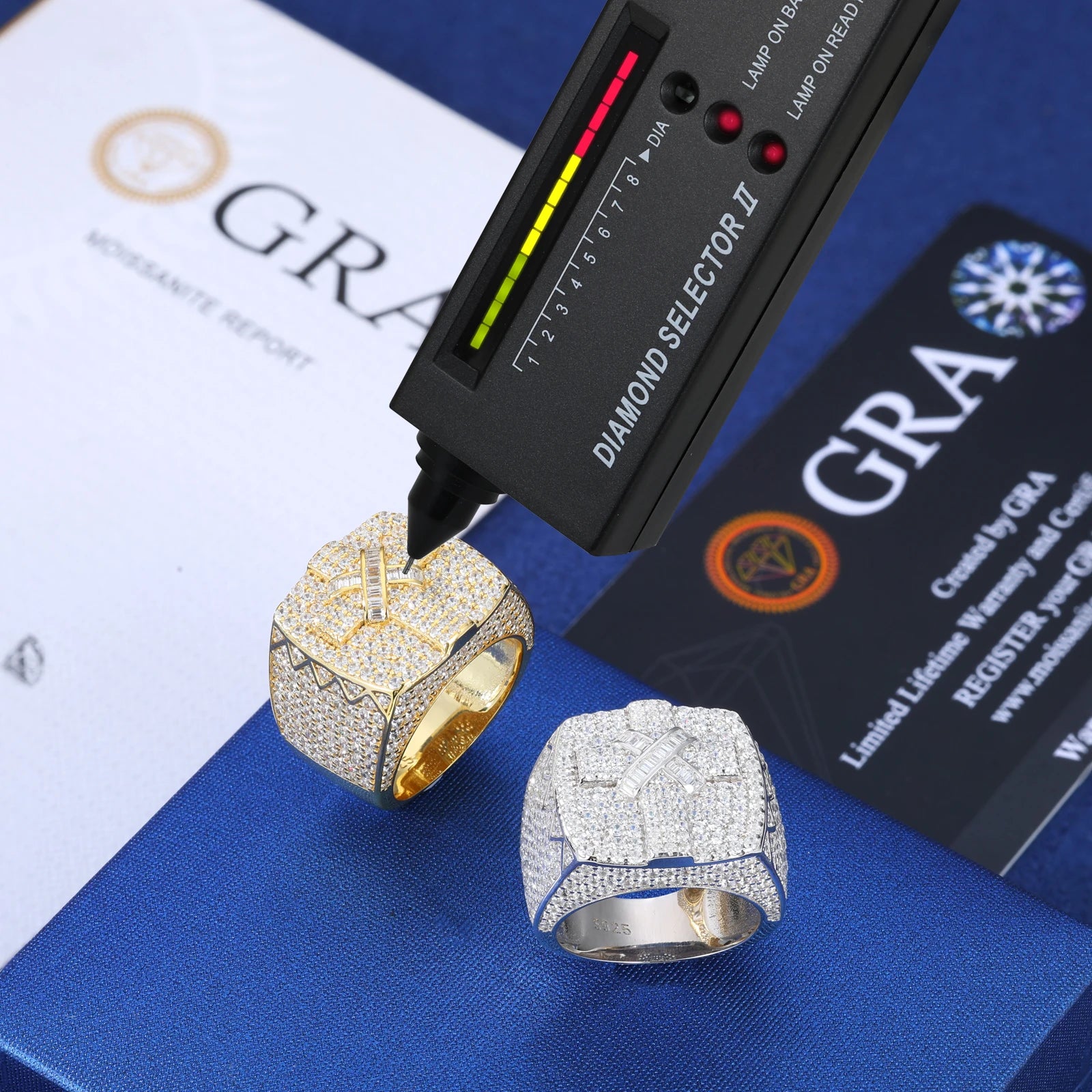 Ribbon Cross Ring | Moissanite Diamond Solid Silver Iced Blinged Out Cross Ring