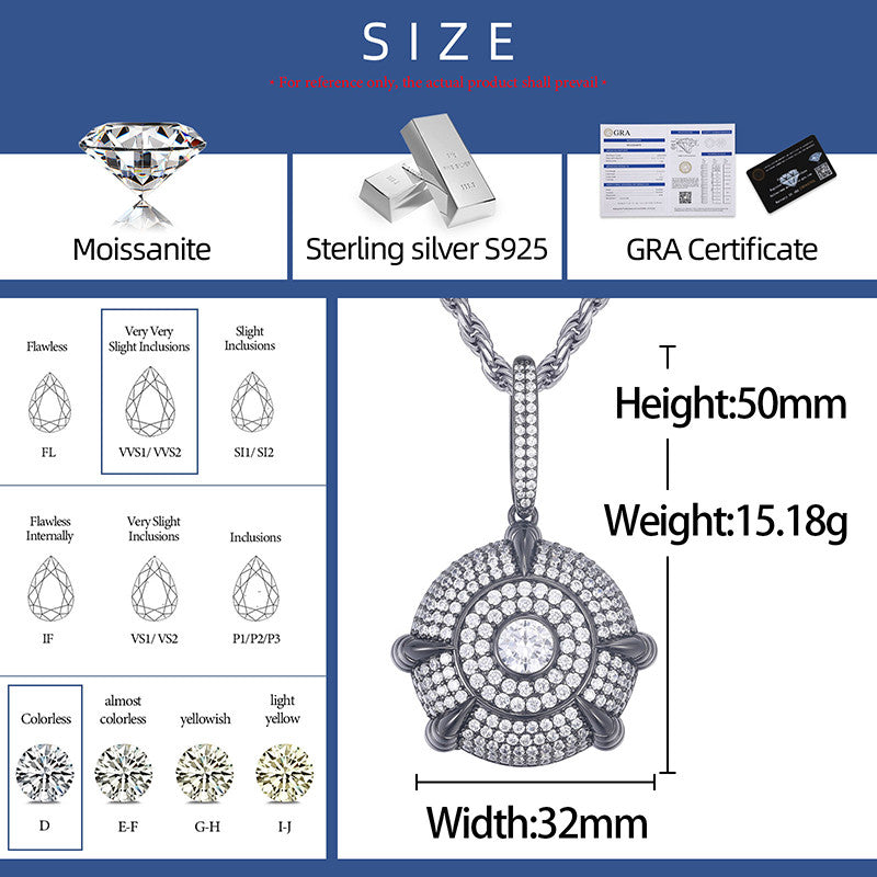 VVS Dragon Claw | Iced Blinged Out Moissanite Diamond Devil's Eye Hip Hop Pendant