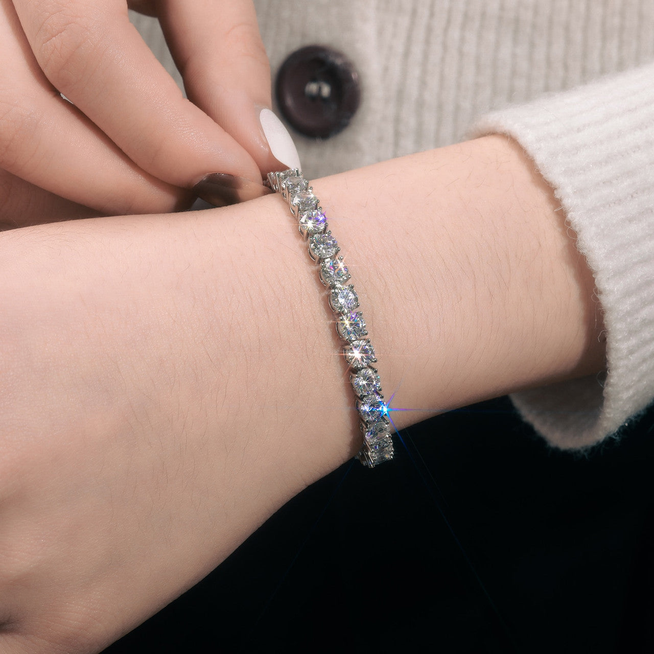 Genuine VVS Diamond Street Wear Casual Flooded Ice Tennis Chain Necklaces Bracelets