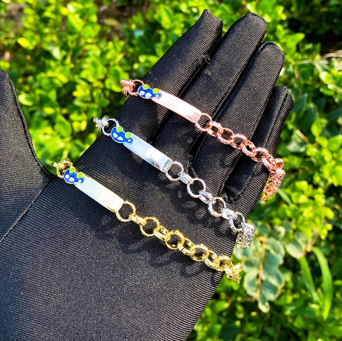 My Wheels | Rolo Link ID Tag Hip Hop little Mini Buggy Car Lobster Clap Bracelet