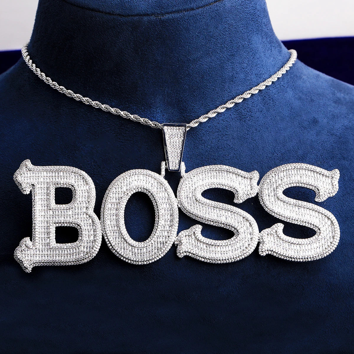 Trap Boss | VVS Diamond CZ Custom Made Iced Blinged Out Nameplate Pendant