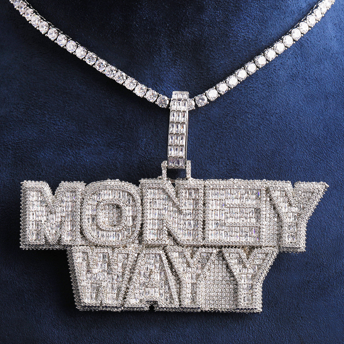 Money Maker | VVS Diamond CZ Hip Hop Baguette 24k Rose Gold 925 Silver Custom Pendant