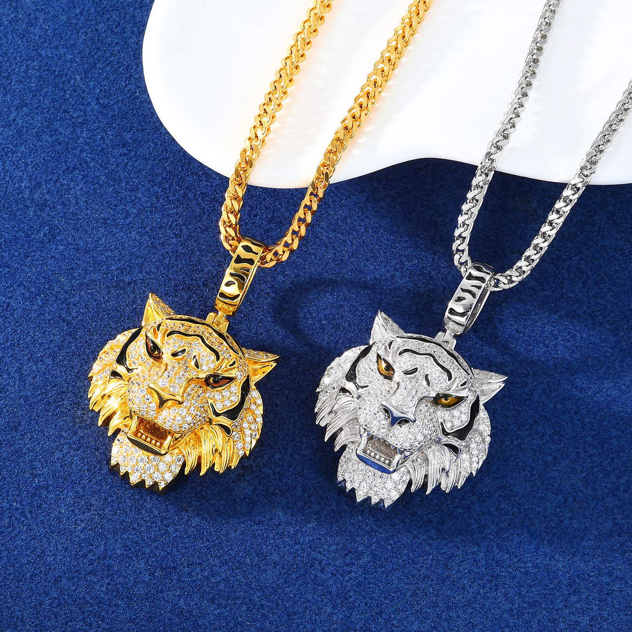 Tiger Pride | Sterling Silver Moissanite Diamond Luxury Hip Hop Iced 3D Tiger Pendant