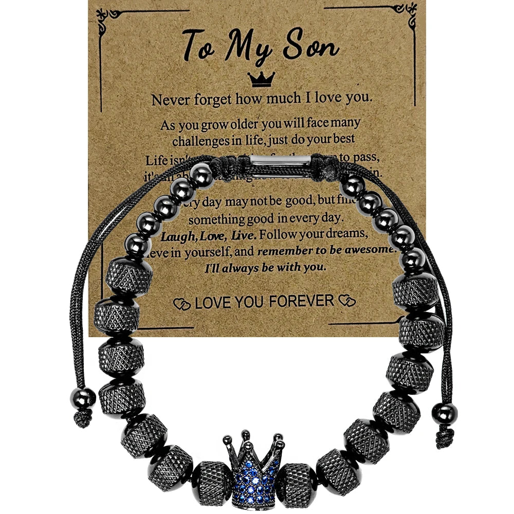 Blessings | VVS Diamond CZ 8MM Kings Crown Iced Blessings Gift Card Message Bracelet